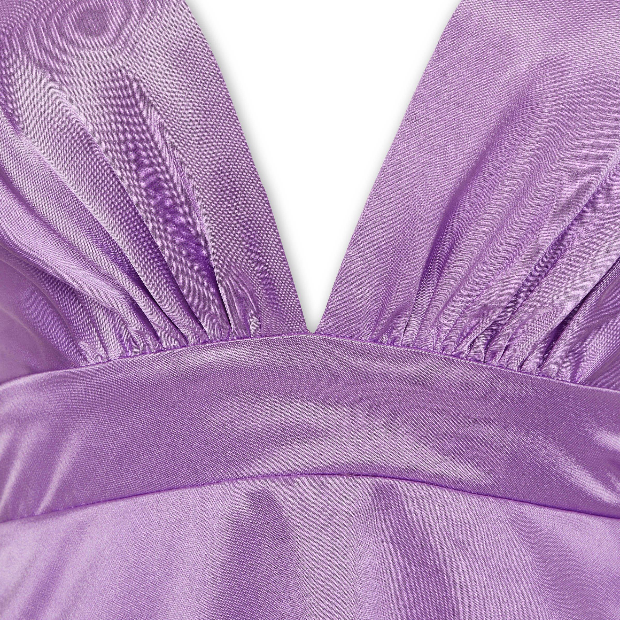 Purple Satin Short Dress 3197083 Koukla