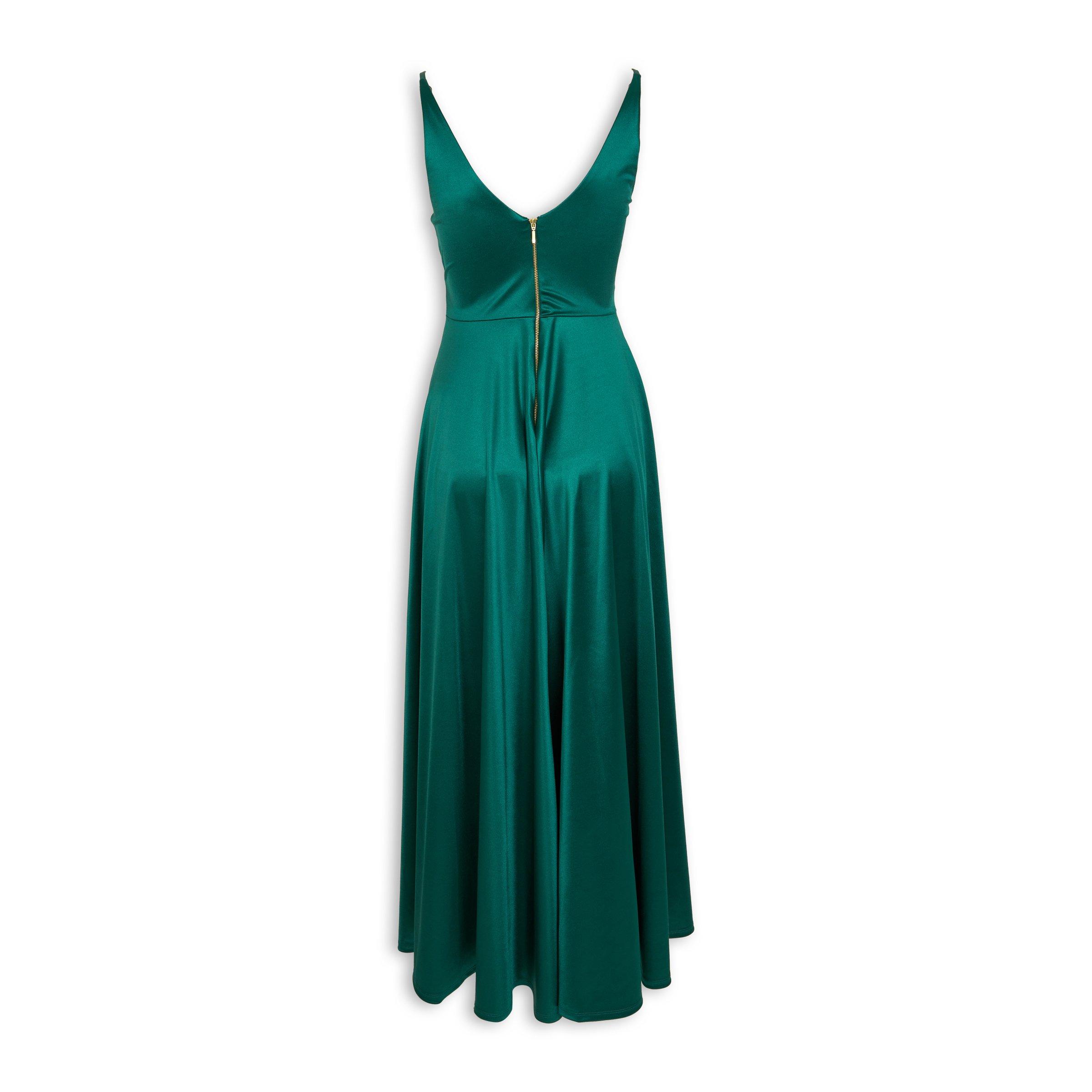Emerald Satin Maxi Dress 3197942 Miss Port