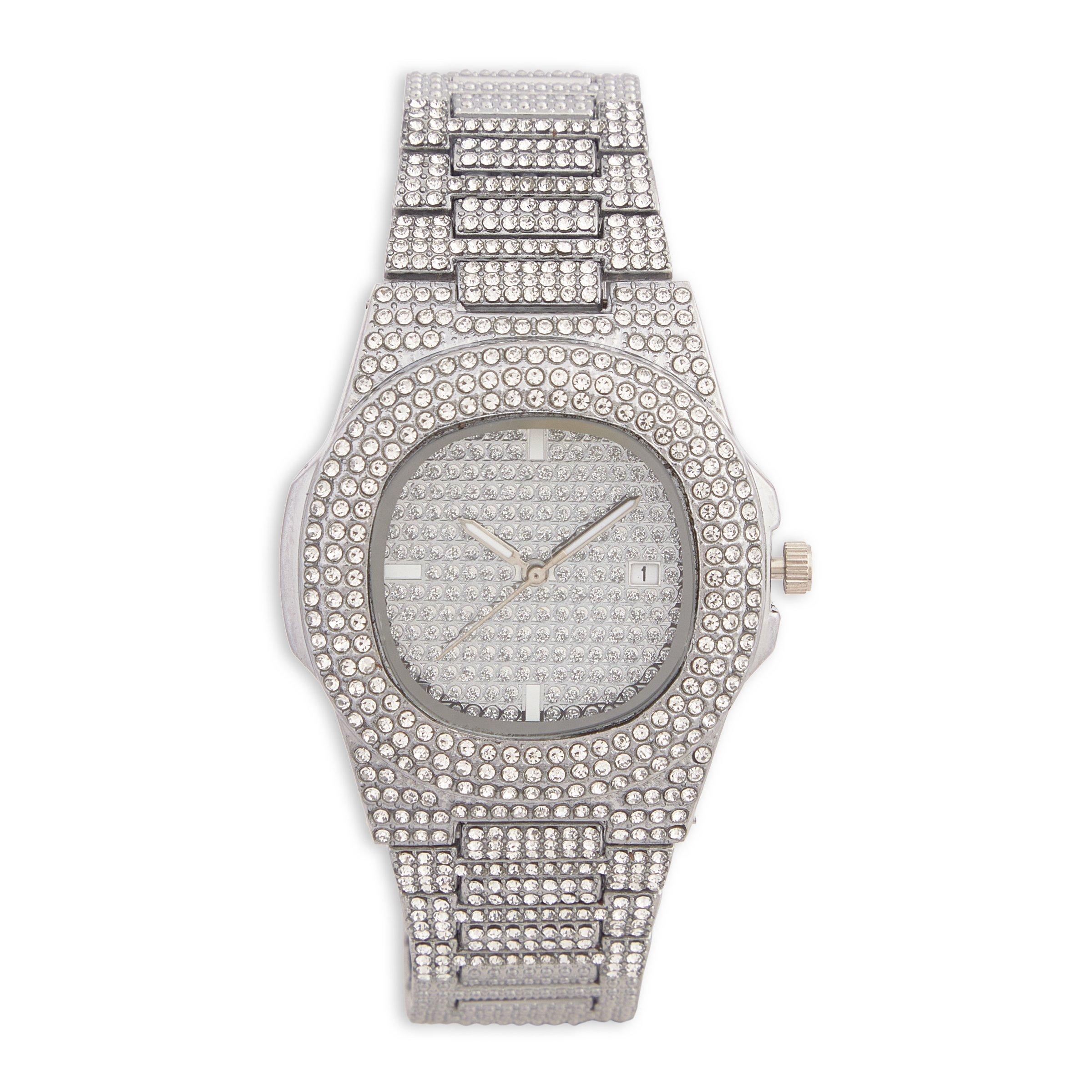 Silver diamante watch outlet