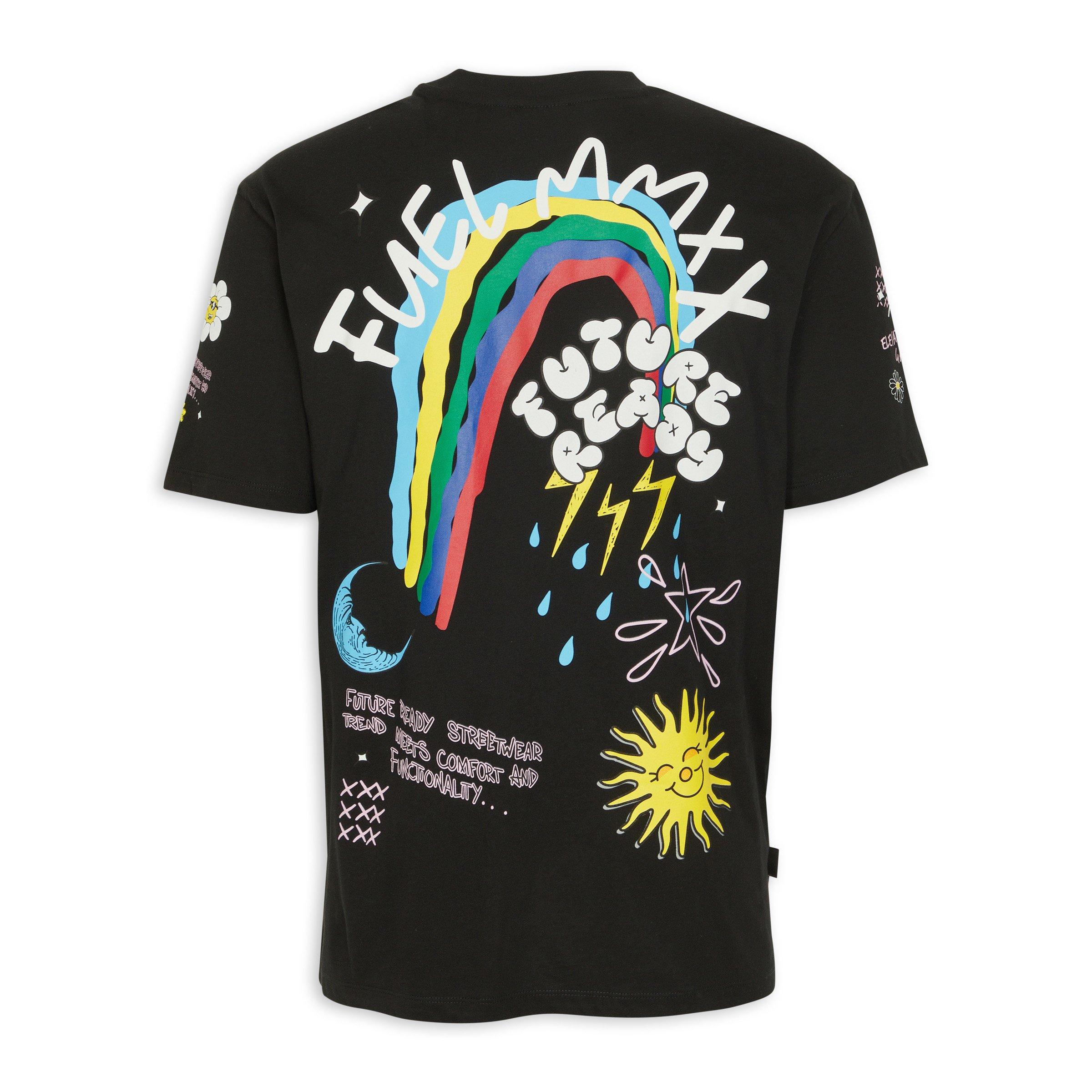 ｔさん Black Printed T-shirt (3198535) | Fuel