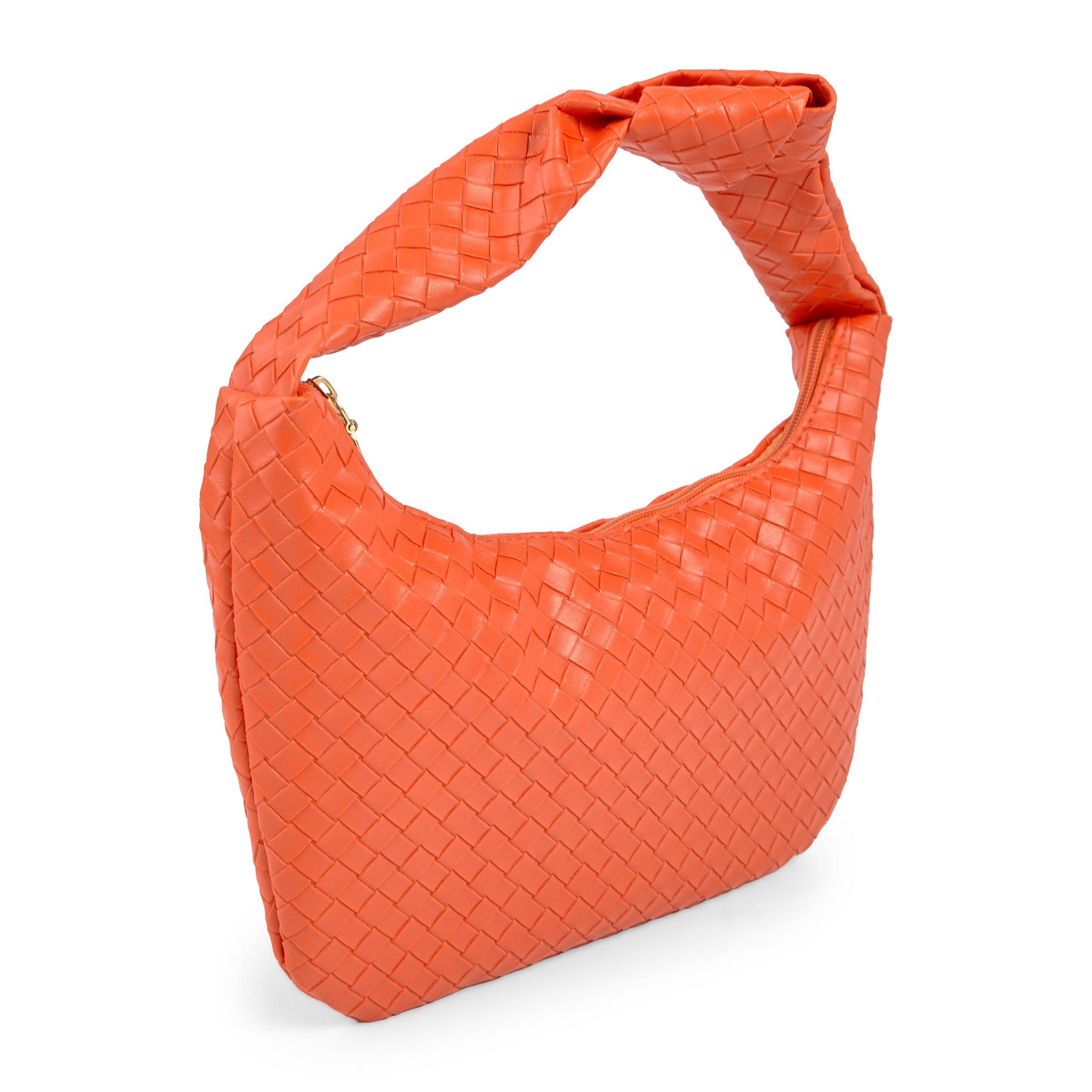 Orange leather hobo bag sales