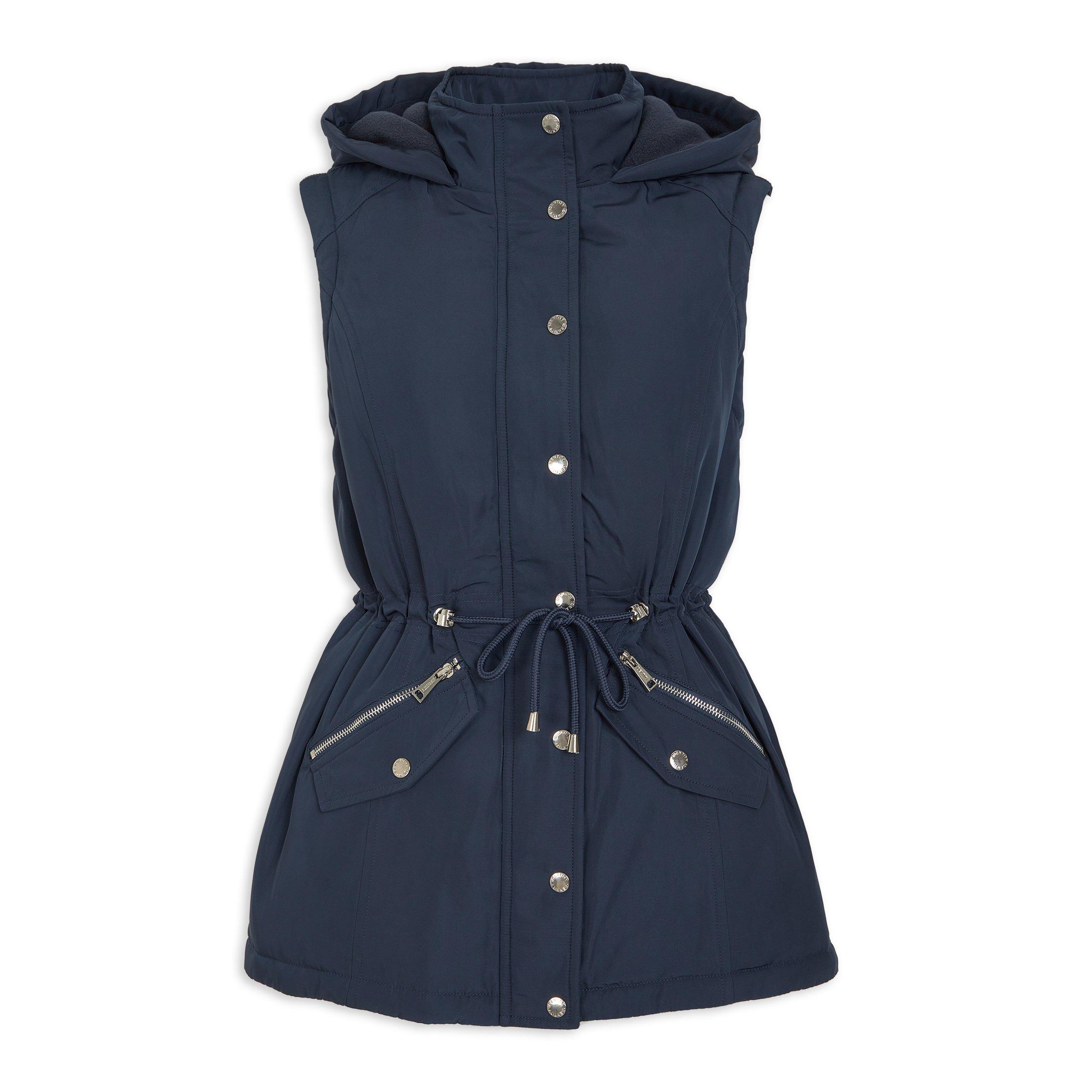 Navy Sleeveless Parka Jacket (3199744) | Identity