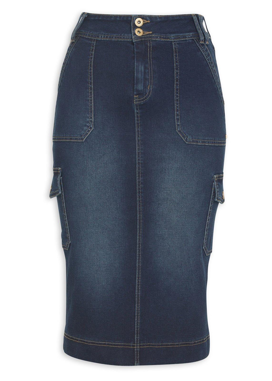 Navy Denim Utility Skirt (3199909) | Daniel Hechter