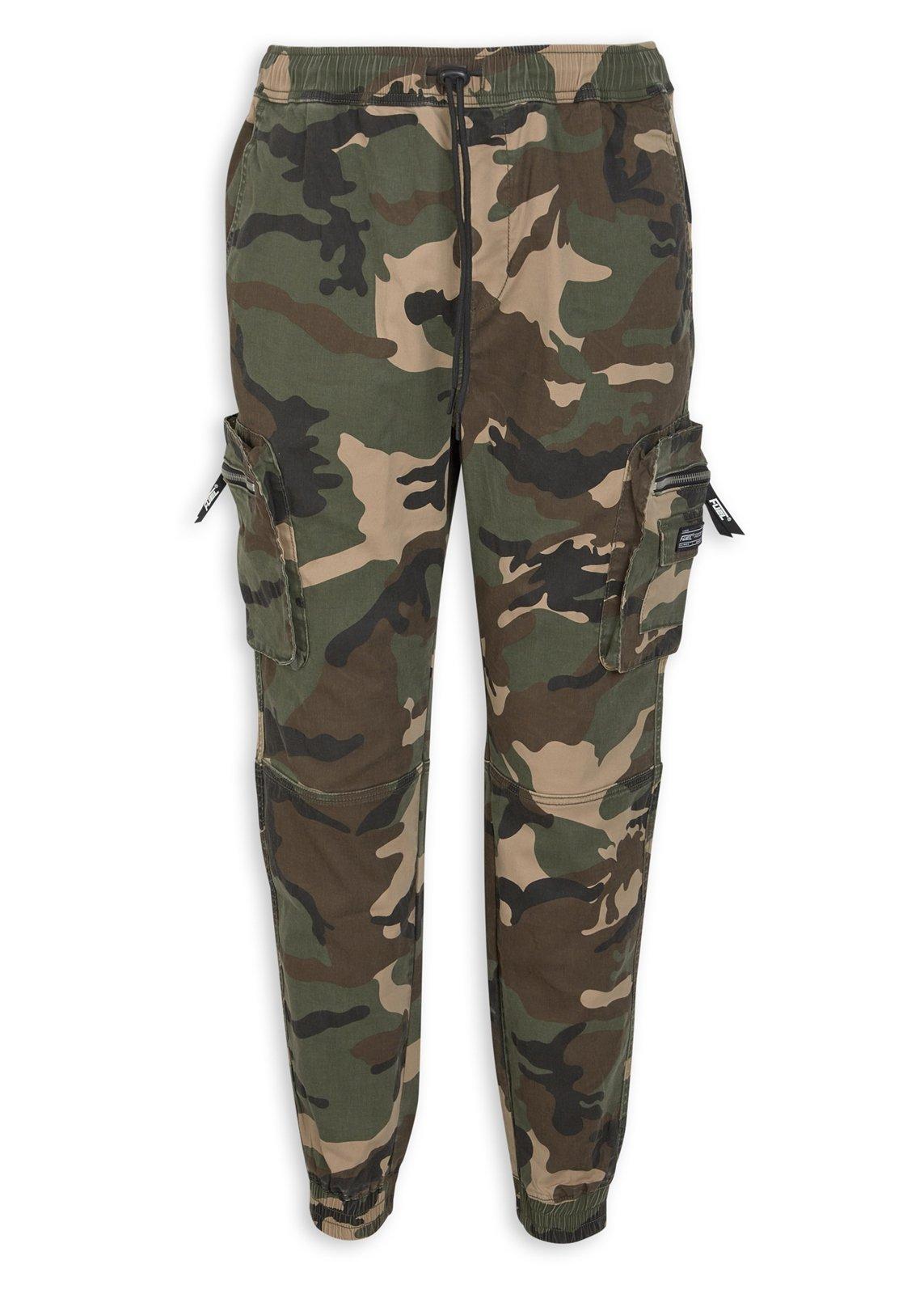 【美品】SCULPTOR Camo Linen CargoJoggerPants Green Camo Print Cargo Jogger Pants (3199942) | Fuel