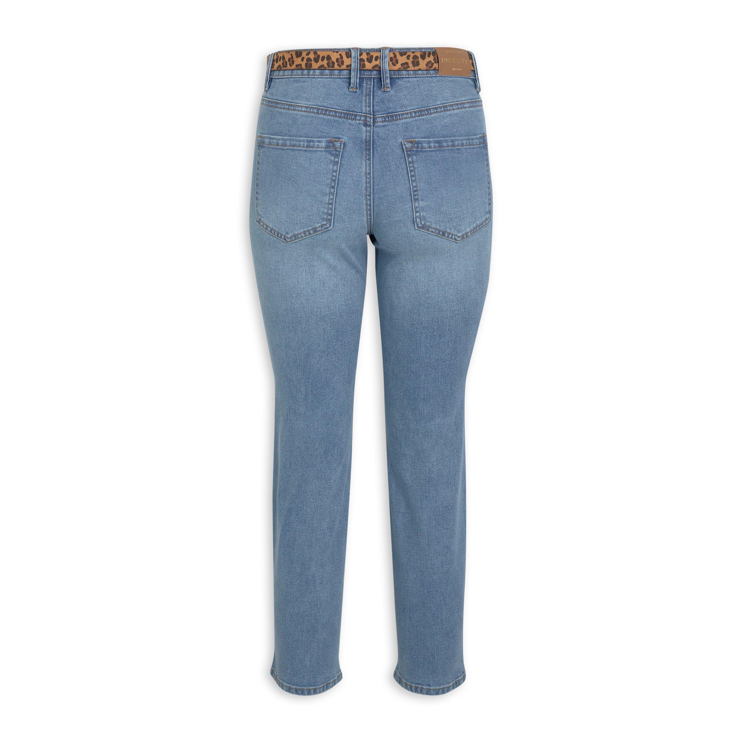 Blue Belted Mom Jeans (3201071) | Identity
