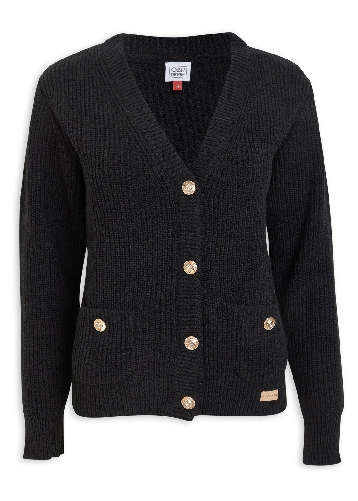 Black Cardigan with Pockets (3201199) | OUTBACK RED