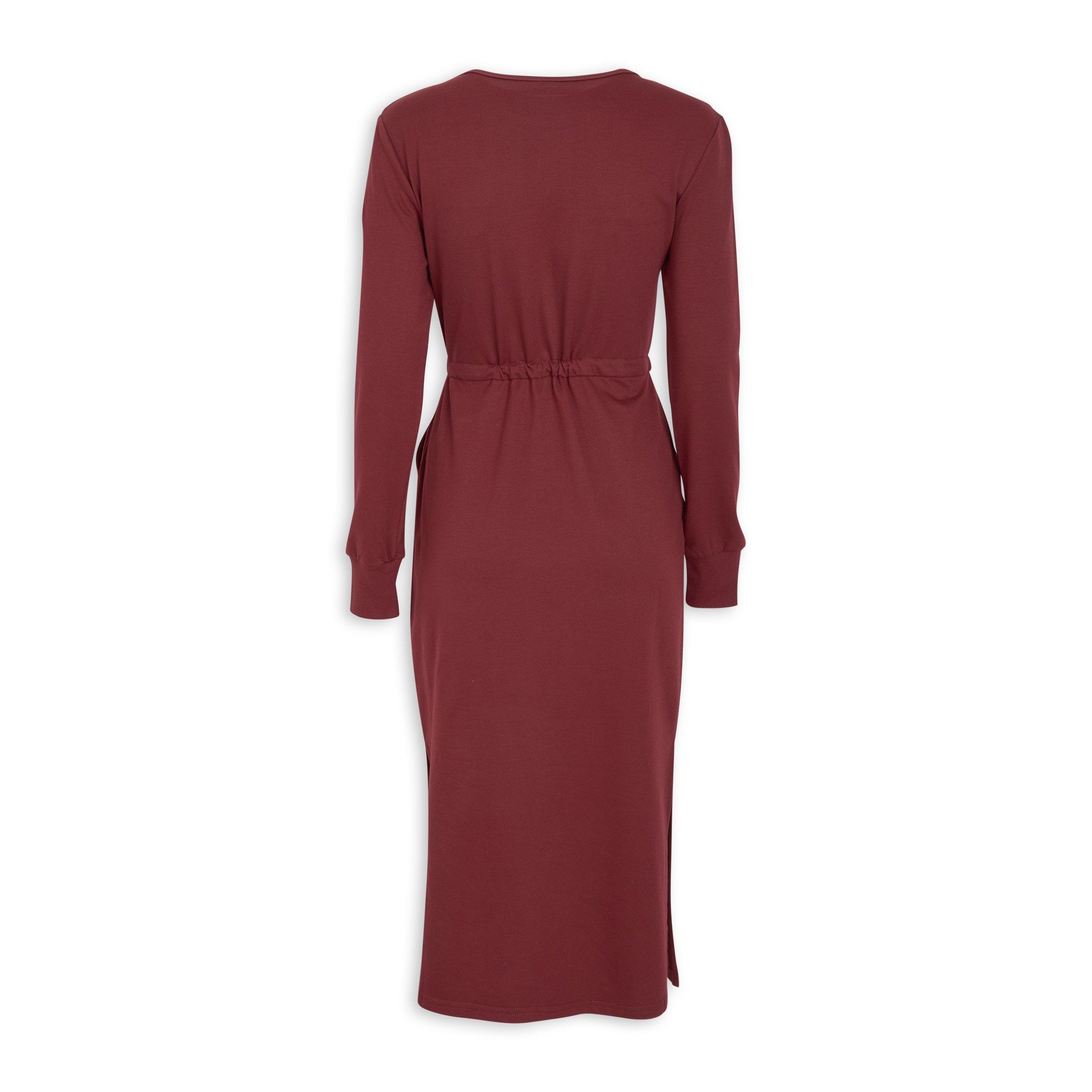 Burgundy Column Dress (3202265) | Identity