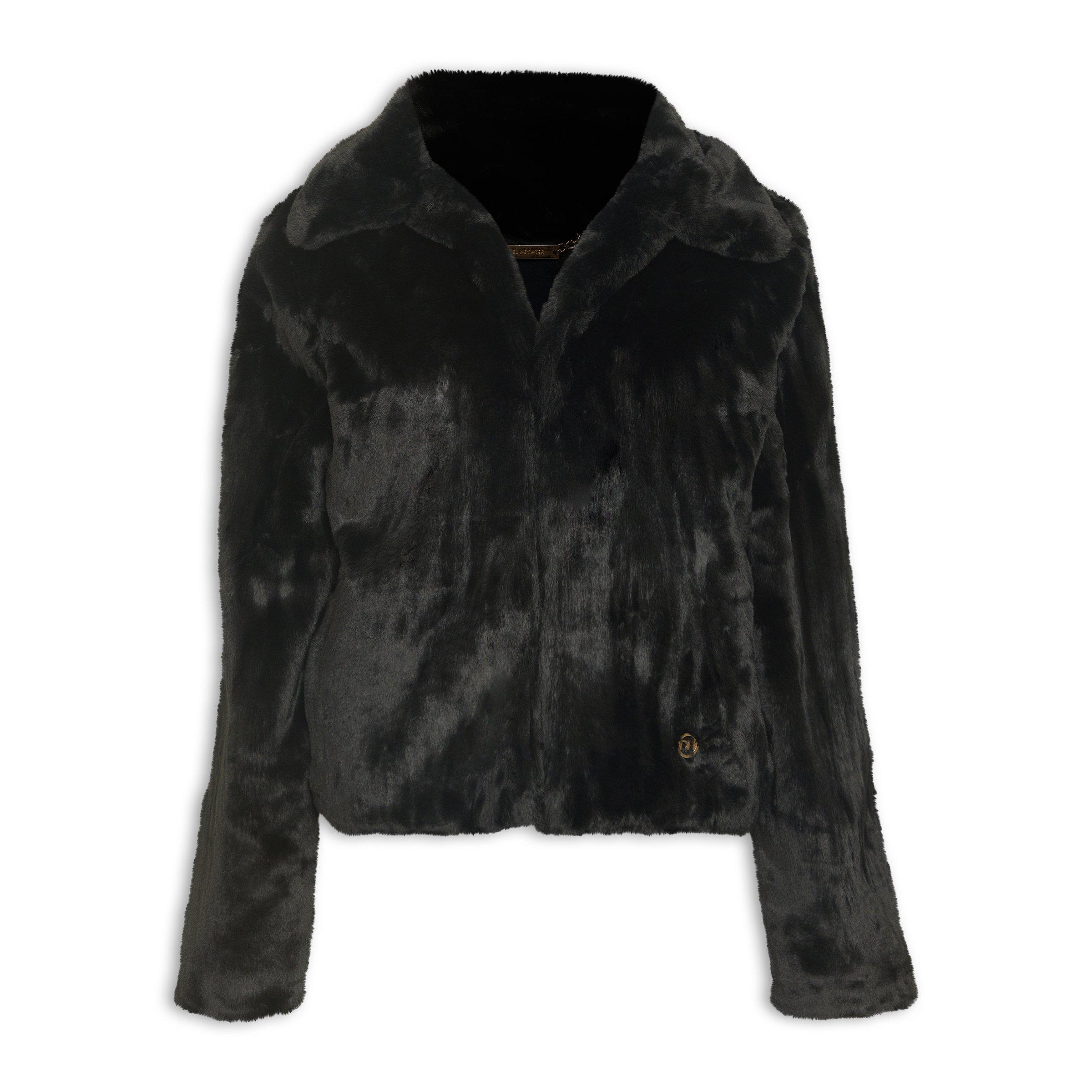 Black Faux Fur Jacket (3202357) | Daniel Hechter
