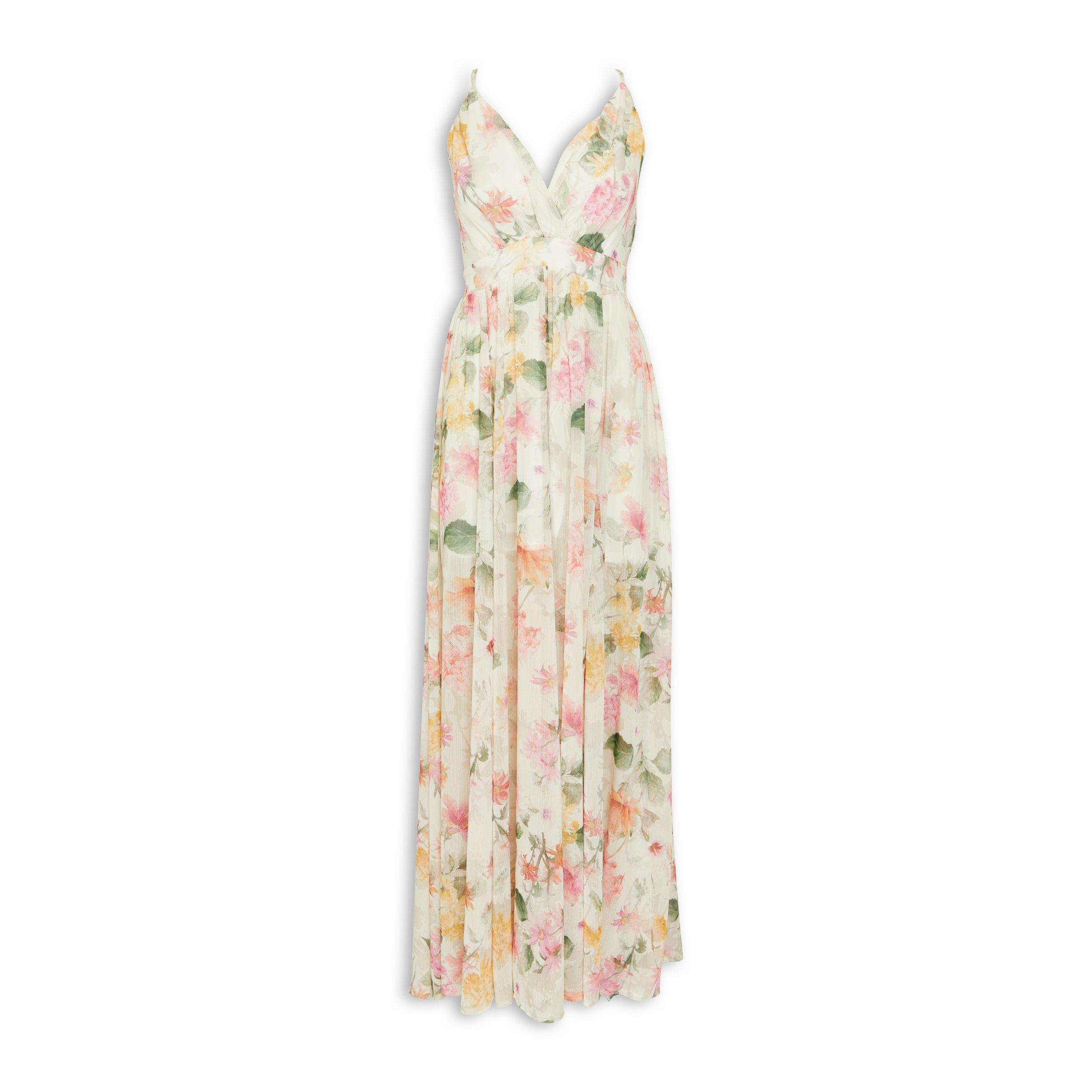 Ivory Floral Maxi Dress