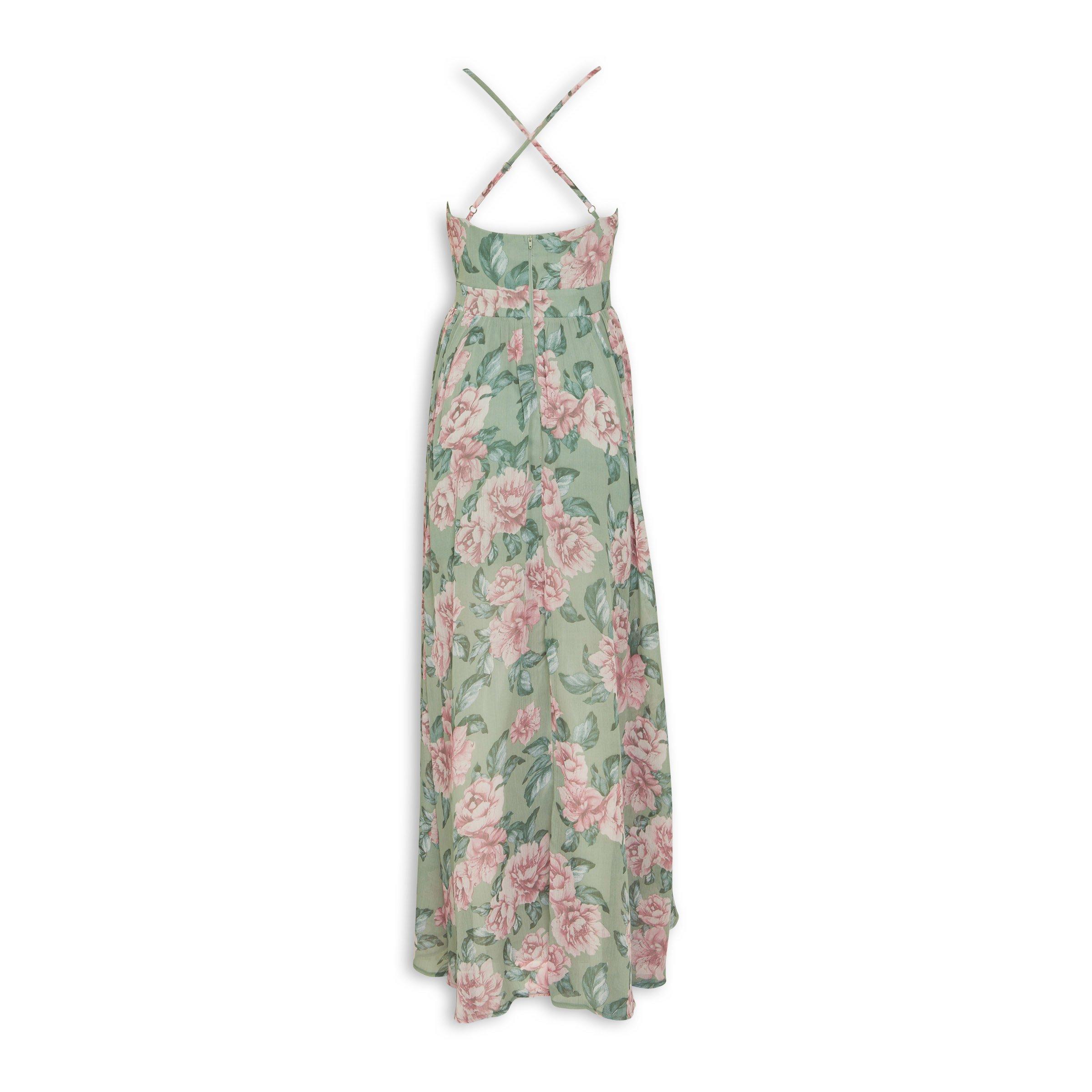 Green Floral Maxi Dress