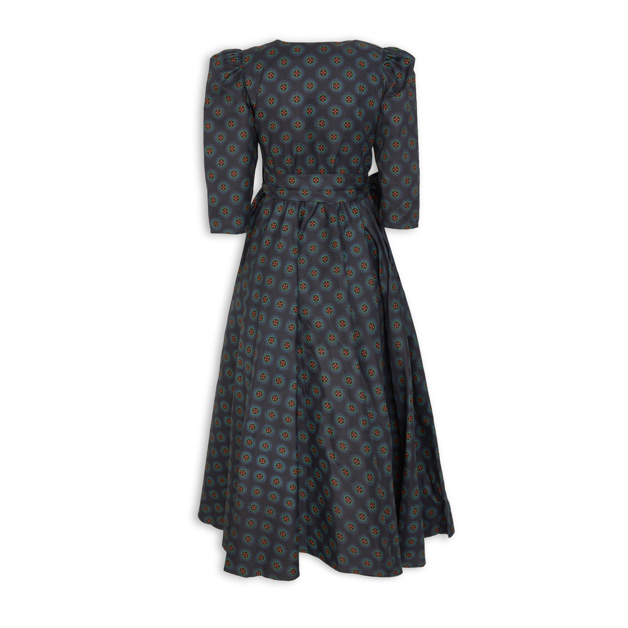 Green Printed Wrap Dress (3203051) | Mercia