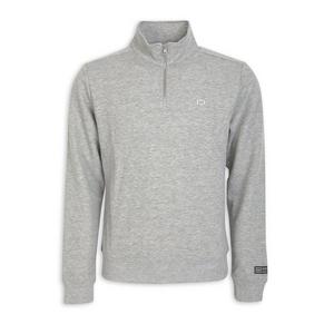 Grey Quarter-zip Sweat Top