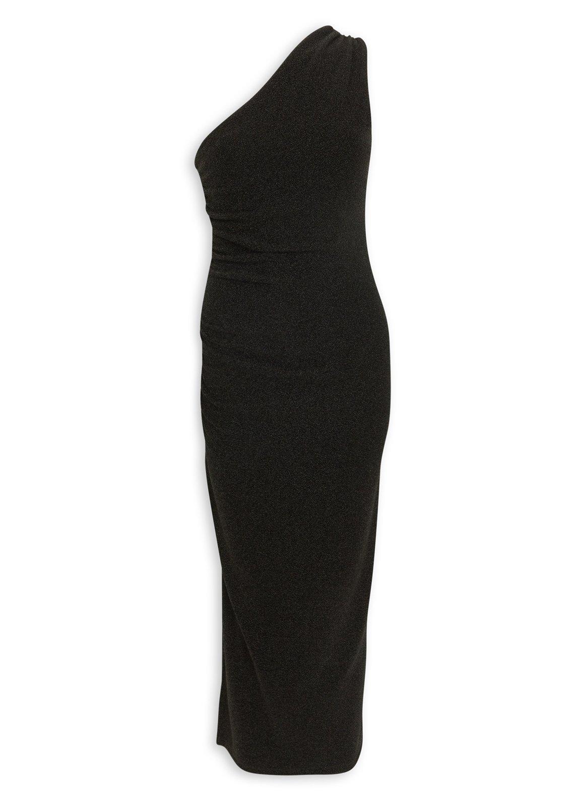 Black Shimmer One Shoulder Dress (3204697)