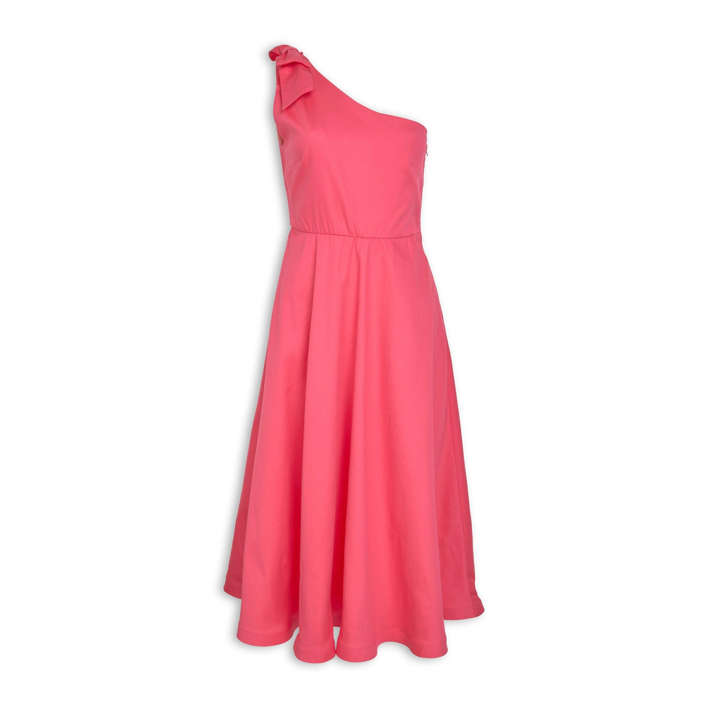 Pink One Shoulder Midi Dress 3205027 Kameo