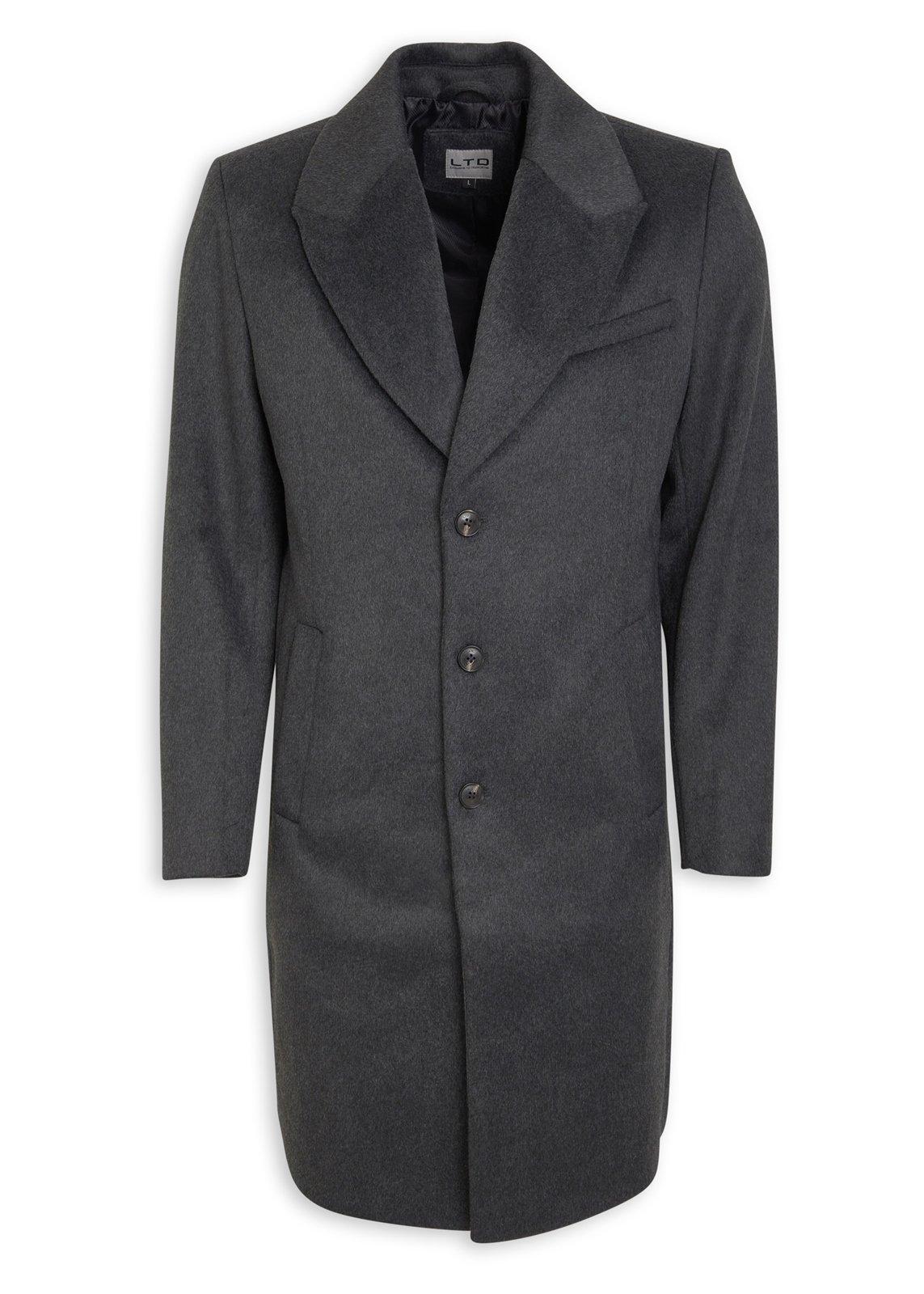 Charcoal Grey Melton Coat (3205165) | LTD Man