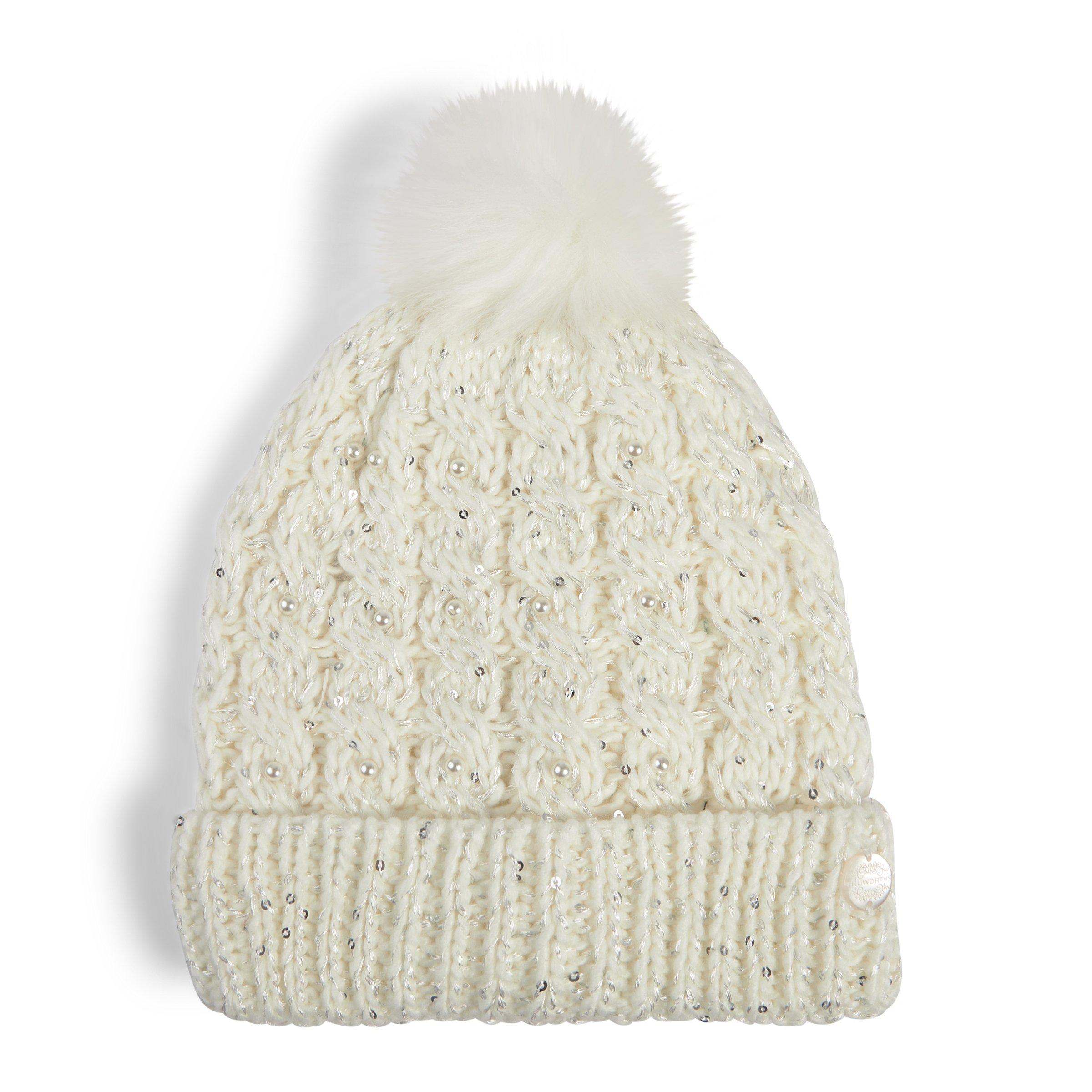 White Beanie with Sequin Detail (3205216) | Truworths
