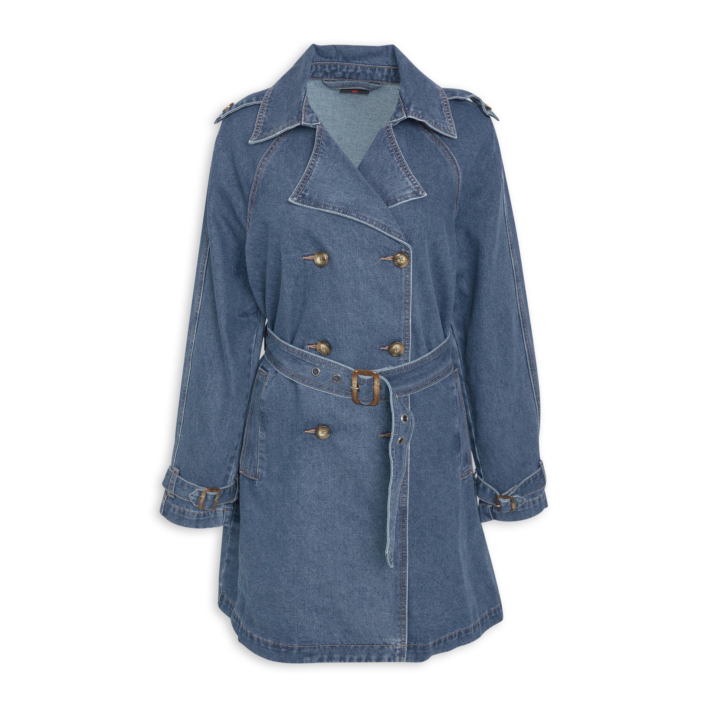 Blue Denim Trench Coat (3205263) | Identity