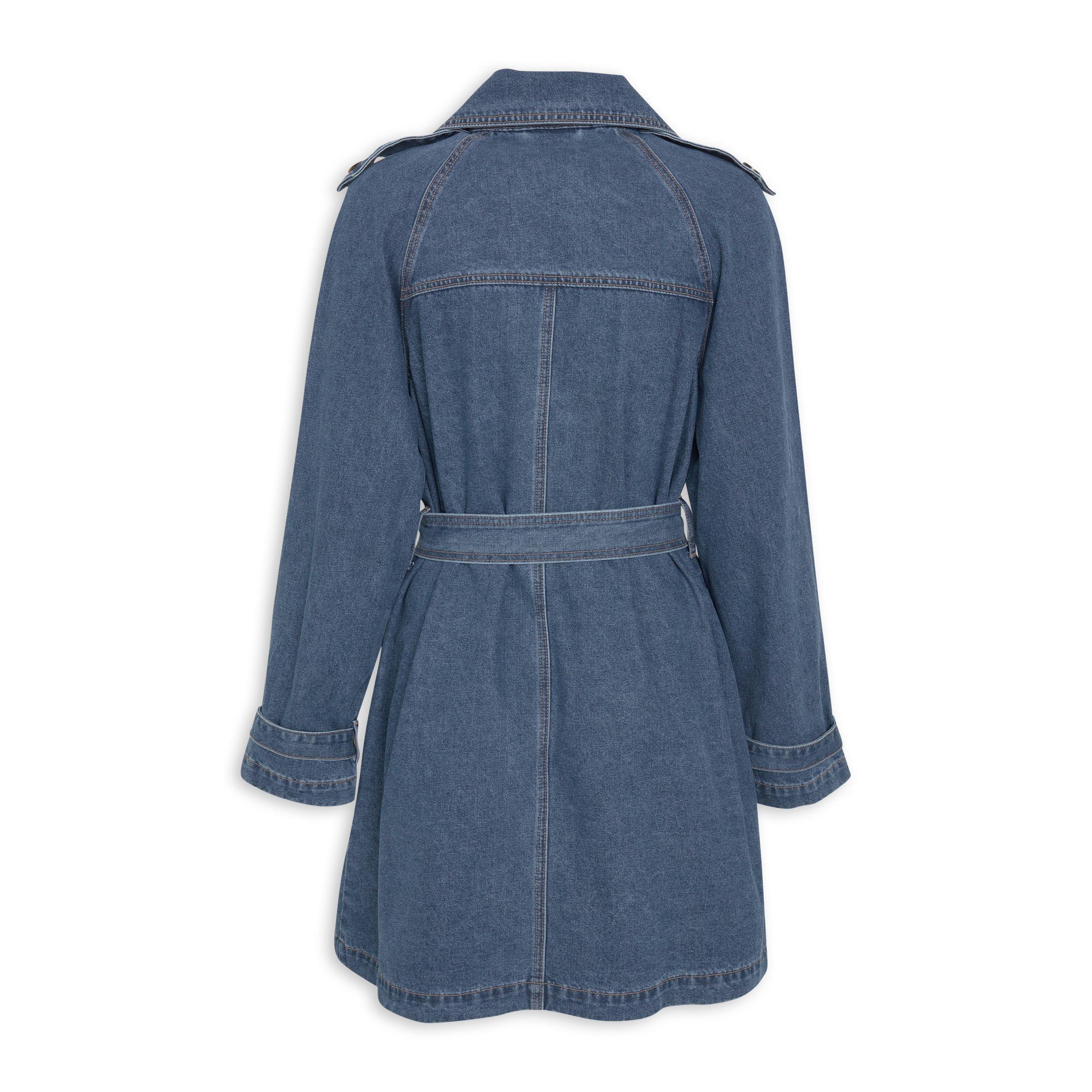 Blue Denim Trench Coat (3205263) | Identity