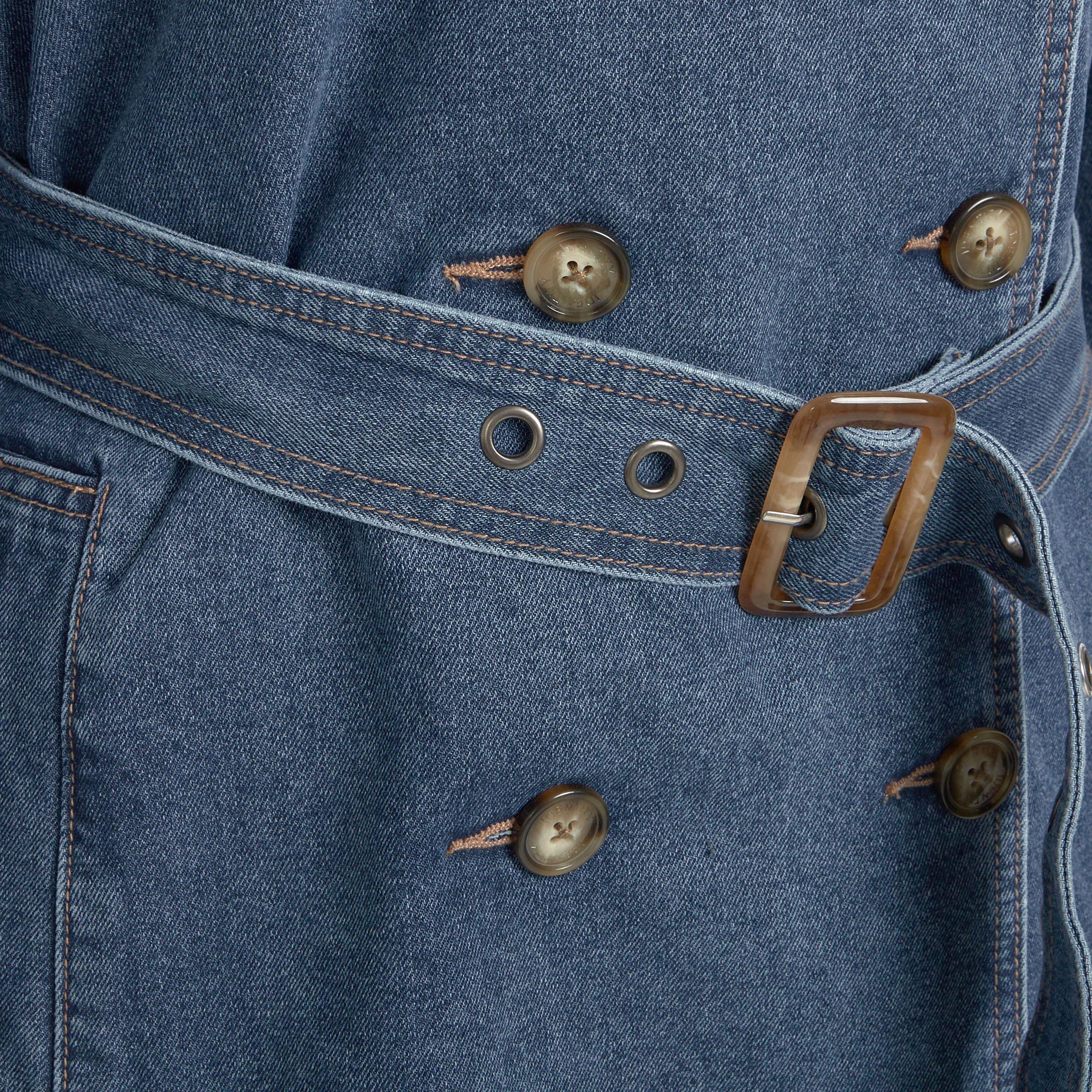 Blue Denim Trench Coat (3205263) | Identity