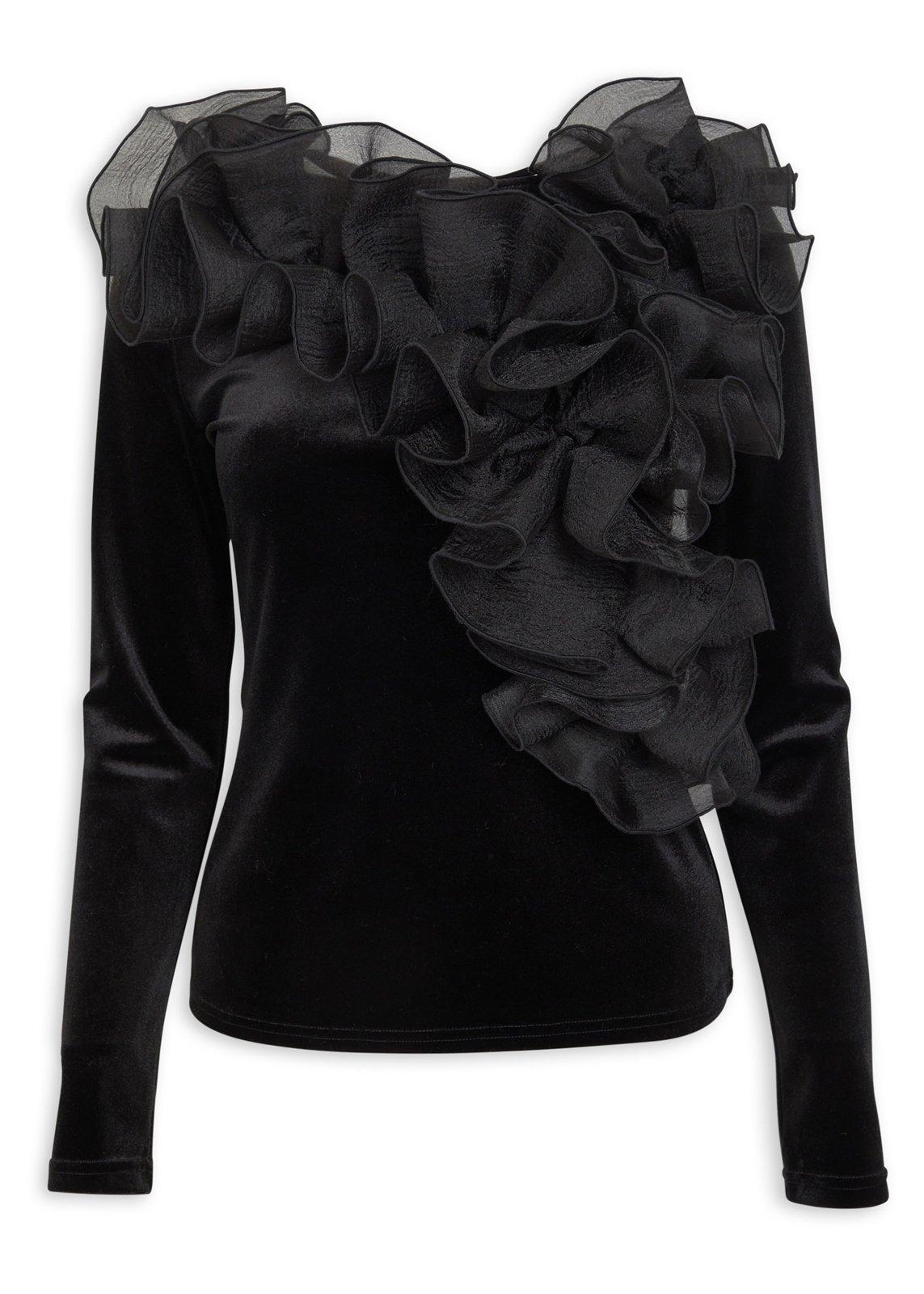 ▪️専用 BORDER FRILL TOP(38) BLACK Frill Top Black | Tops & T