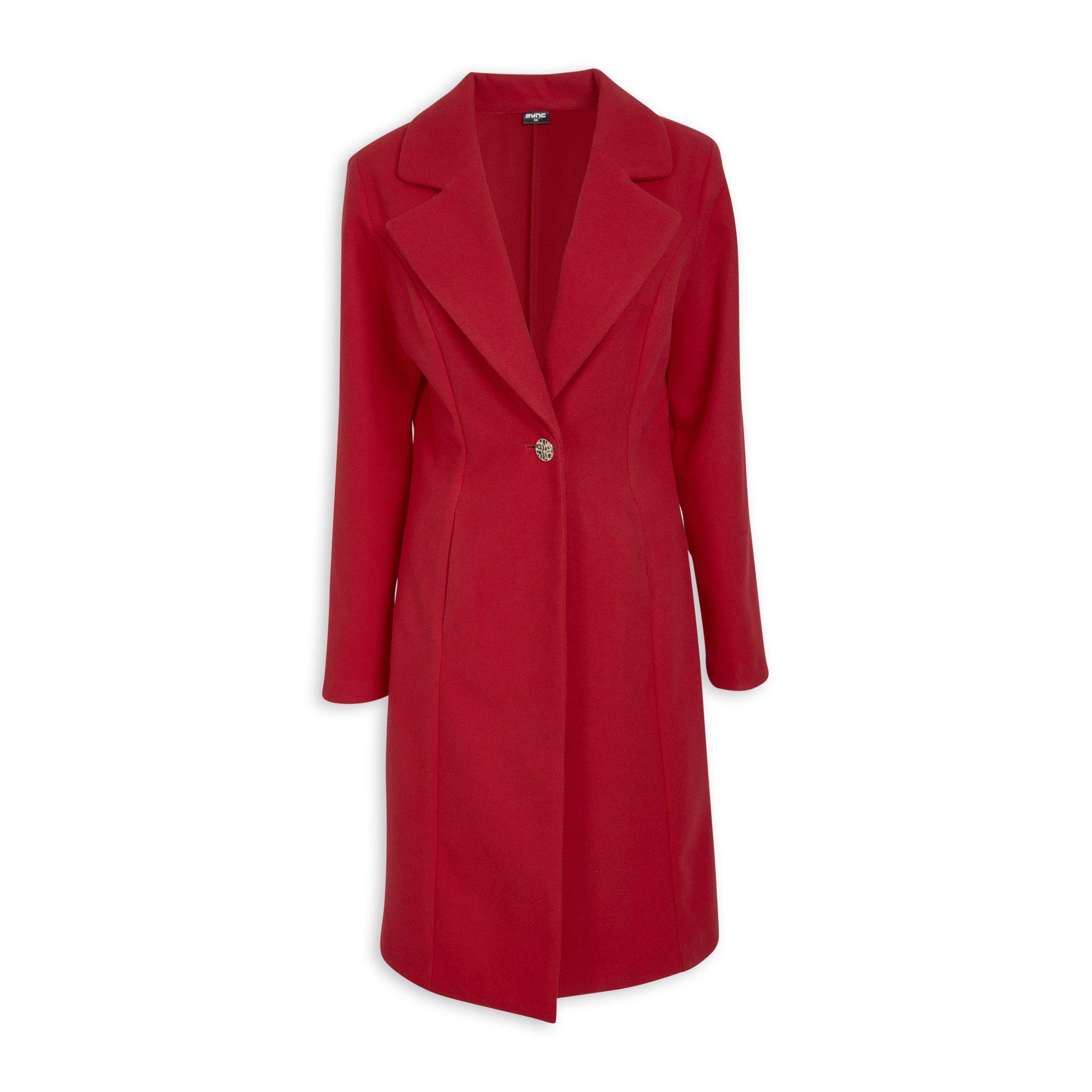 Red Melton Coat (3206172) | Identity X Sync