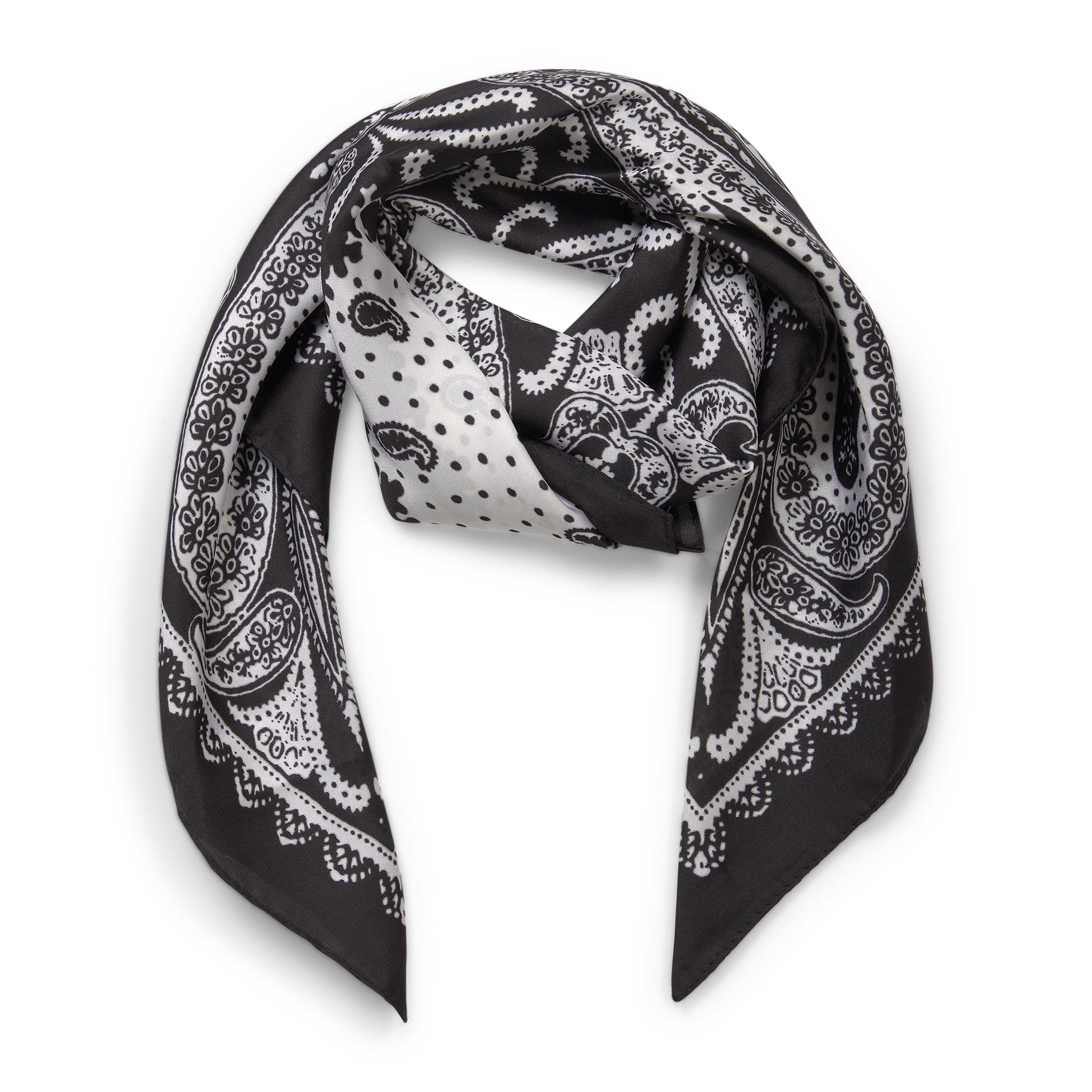 Black and White Paisley Print Scarf (3206651) | Identity