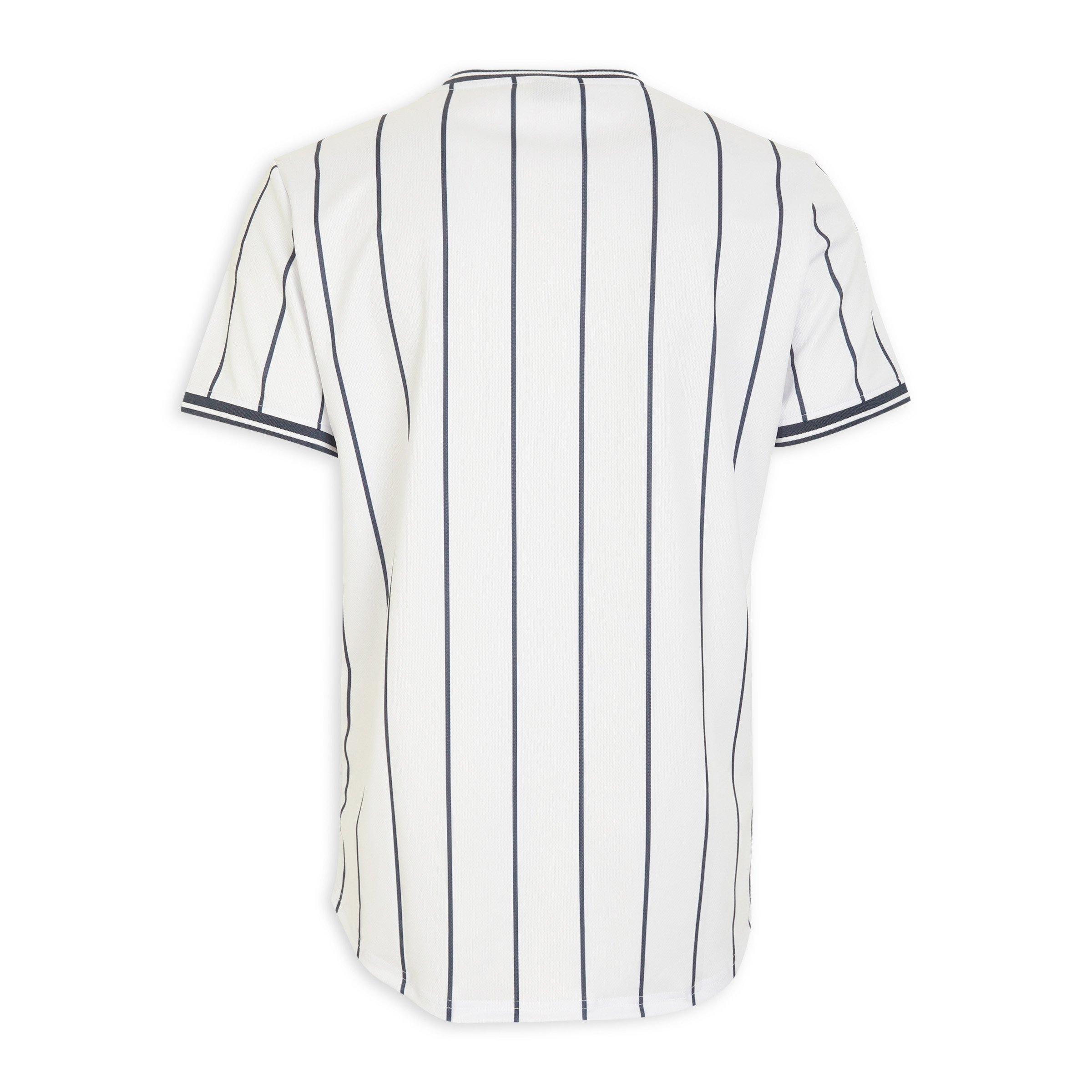 White V-neck Baseball T-shirt (3207565) | Identity