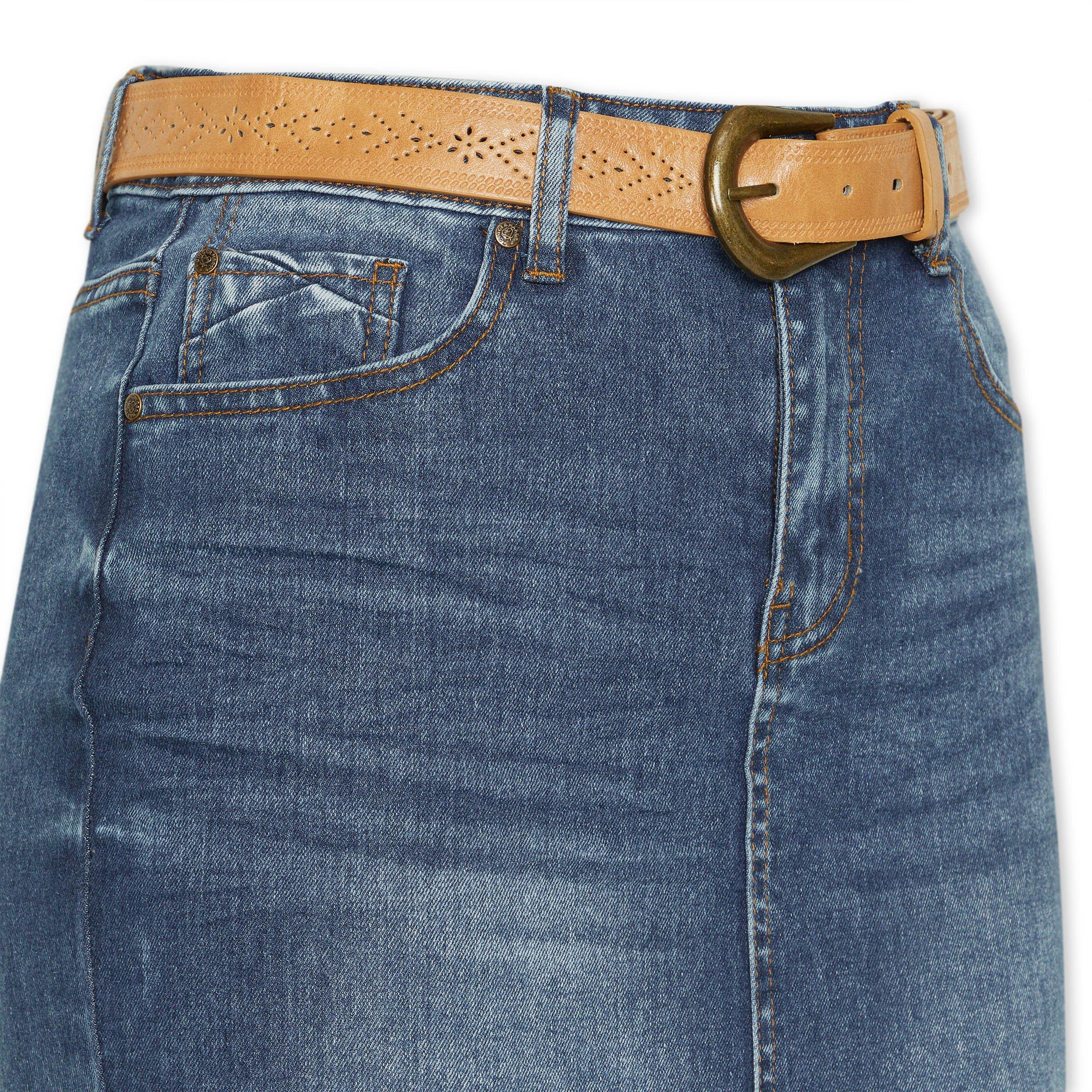 Blue Denim Trumpet Skirt with Belt (3208092) | Ginger Mary