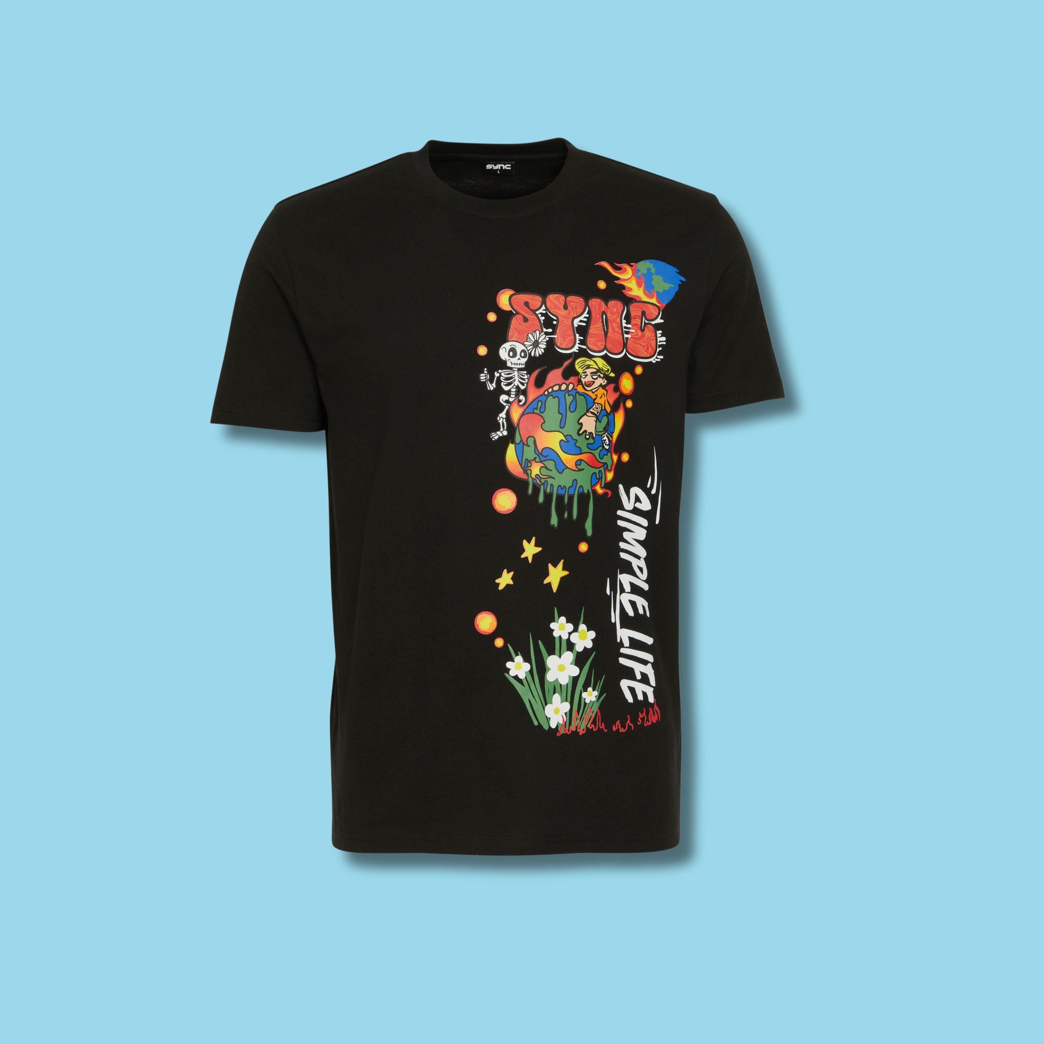 Black Graphic T-shirt (3208417) | Identity X Sync