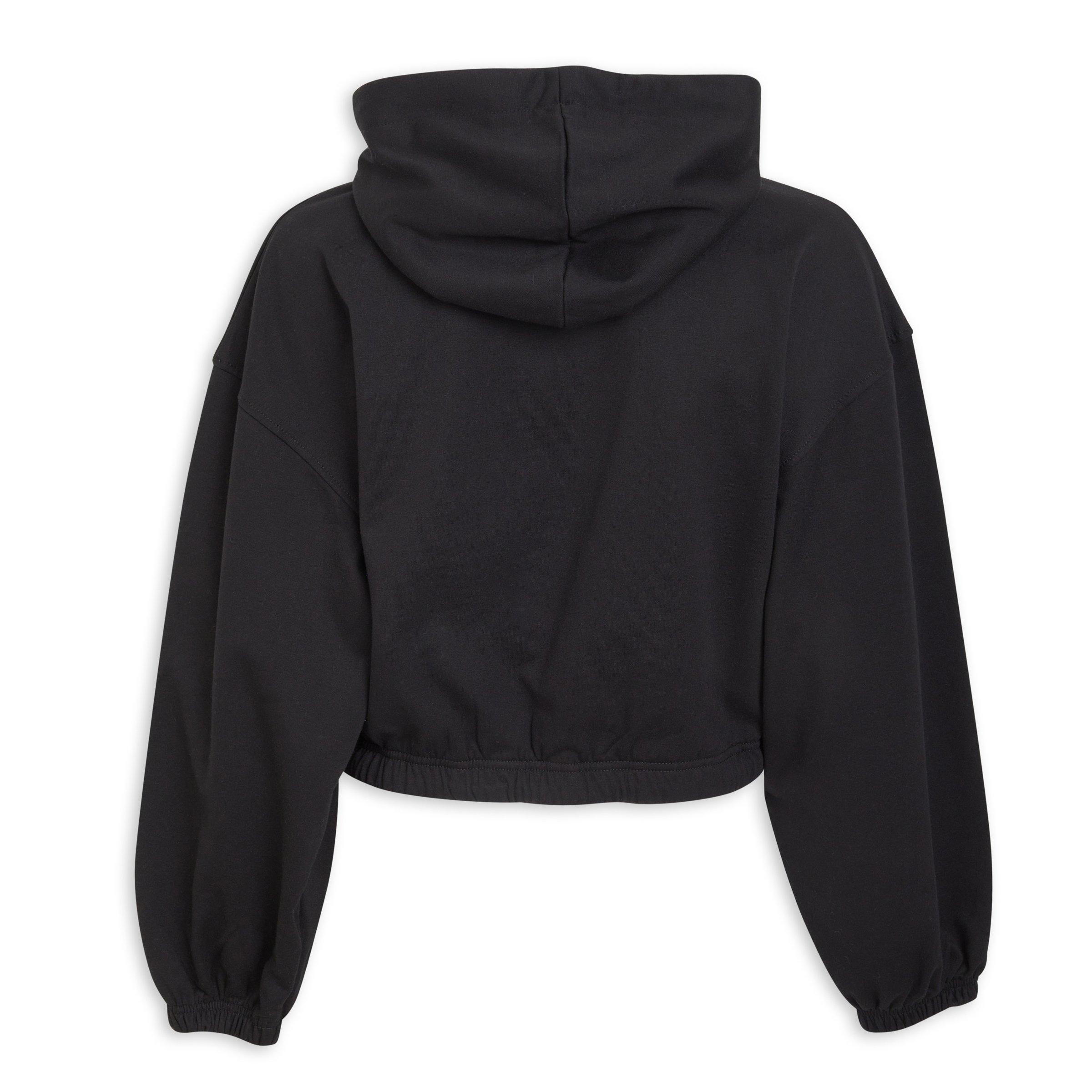 Black Hoodie with Waist Drawstrings (3208446) | Identity