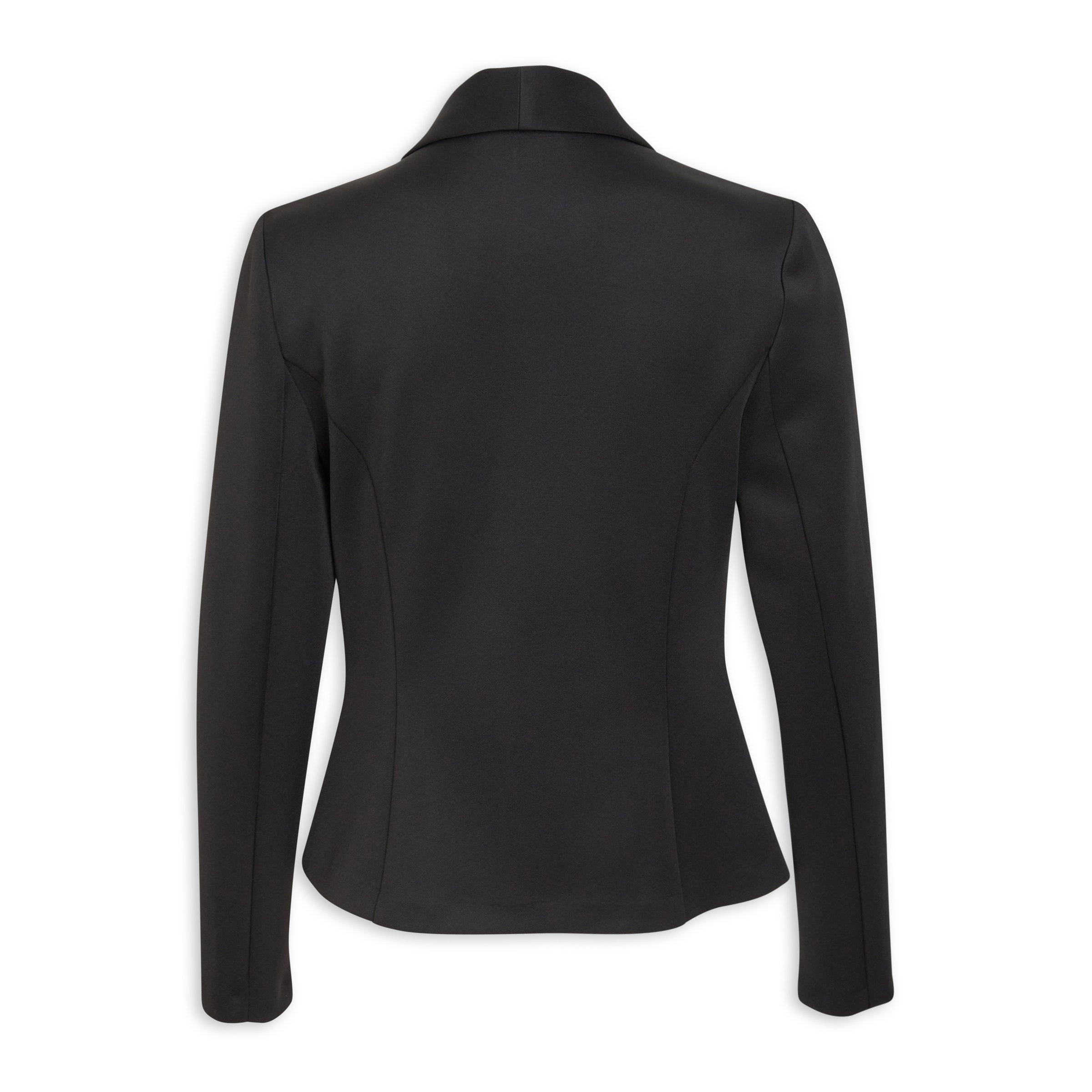 Black Blazer with Zip Closure Pockets (3208522) | Finnigans