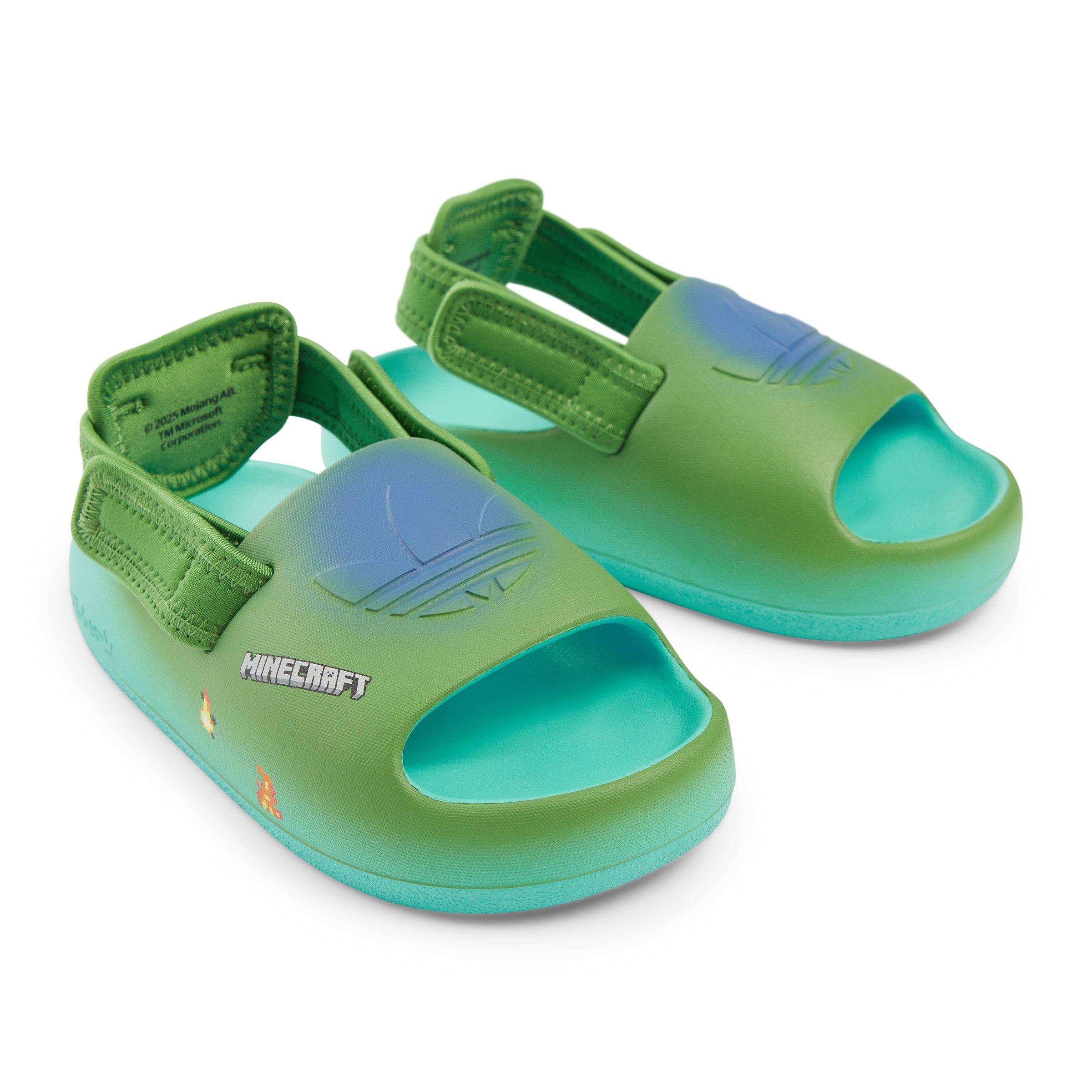 Green Adifom Adilette X Minecraft Slides (3210220) | Adidas Kids