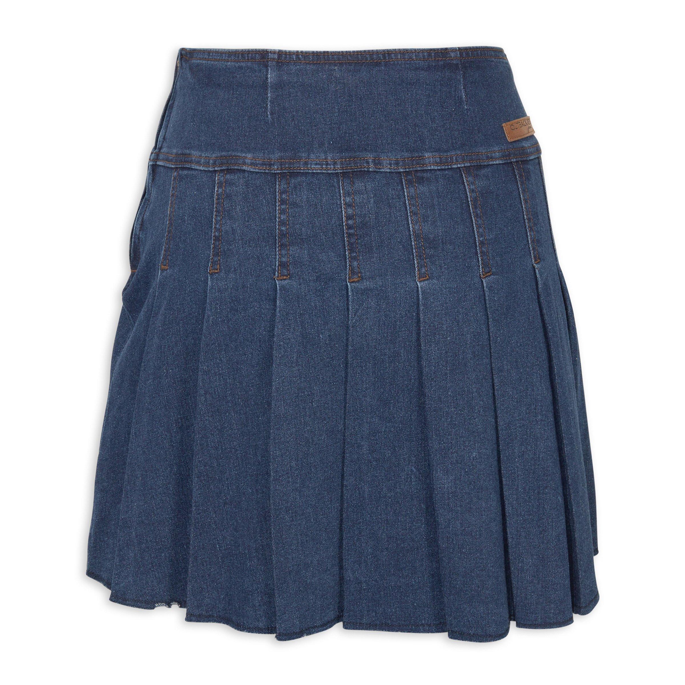 Blue Denim Pleated Mini Skirt (3210966) | OUTBACK RED