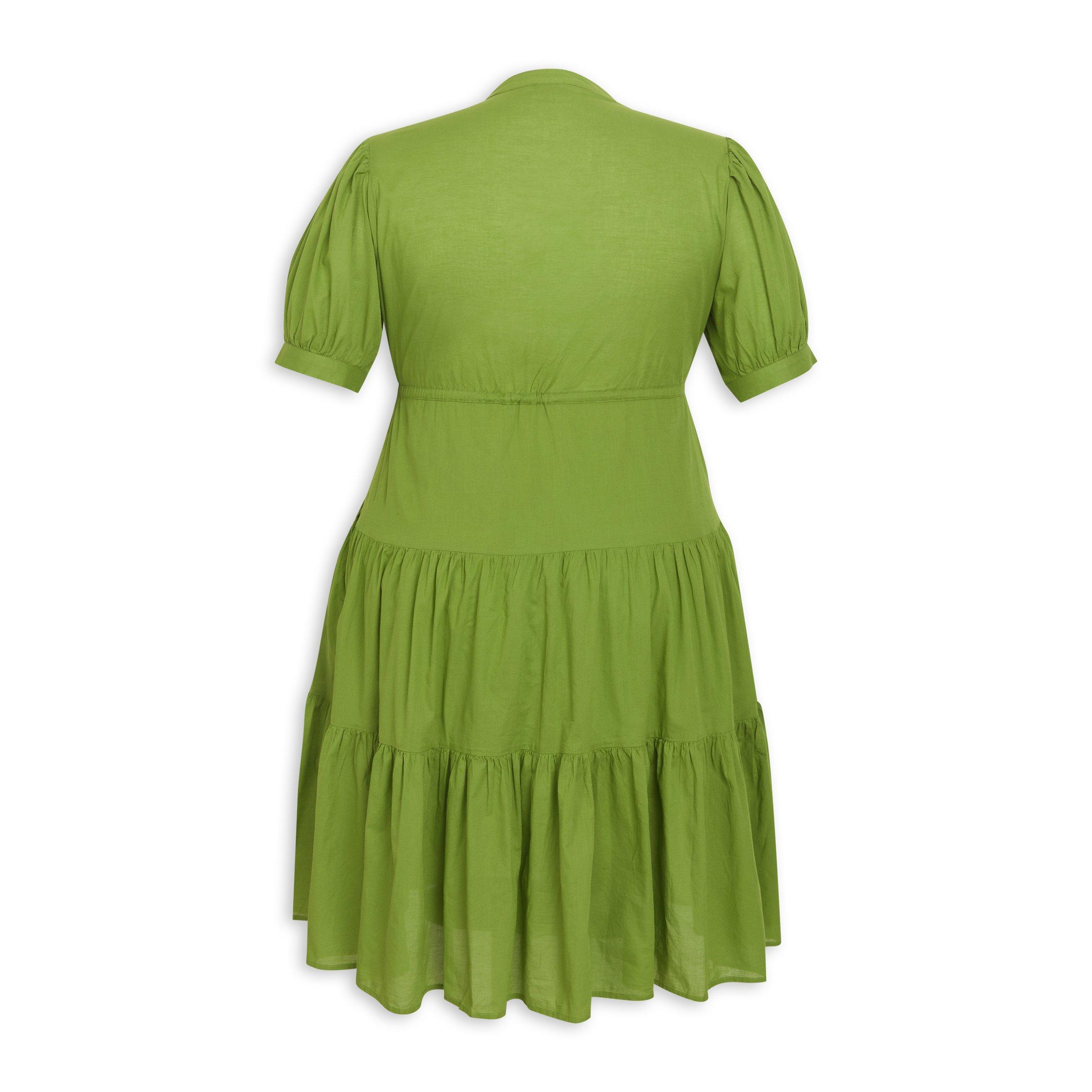 Green Plus Size Tiered Dress (3211520) | Zeta