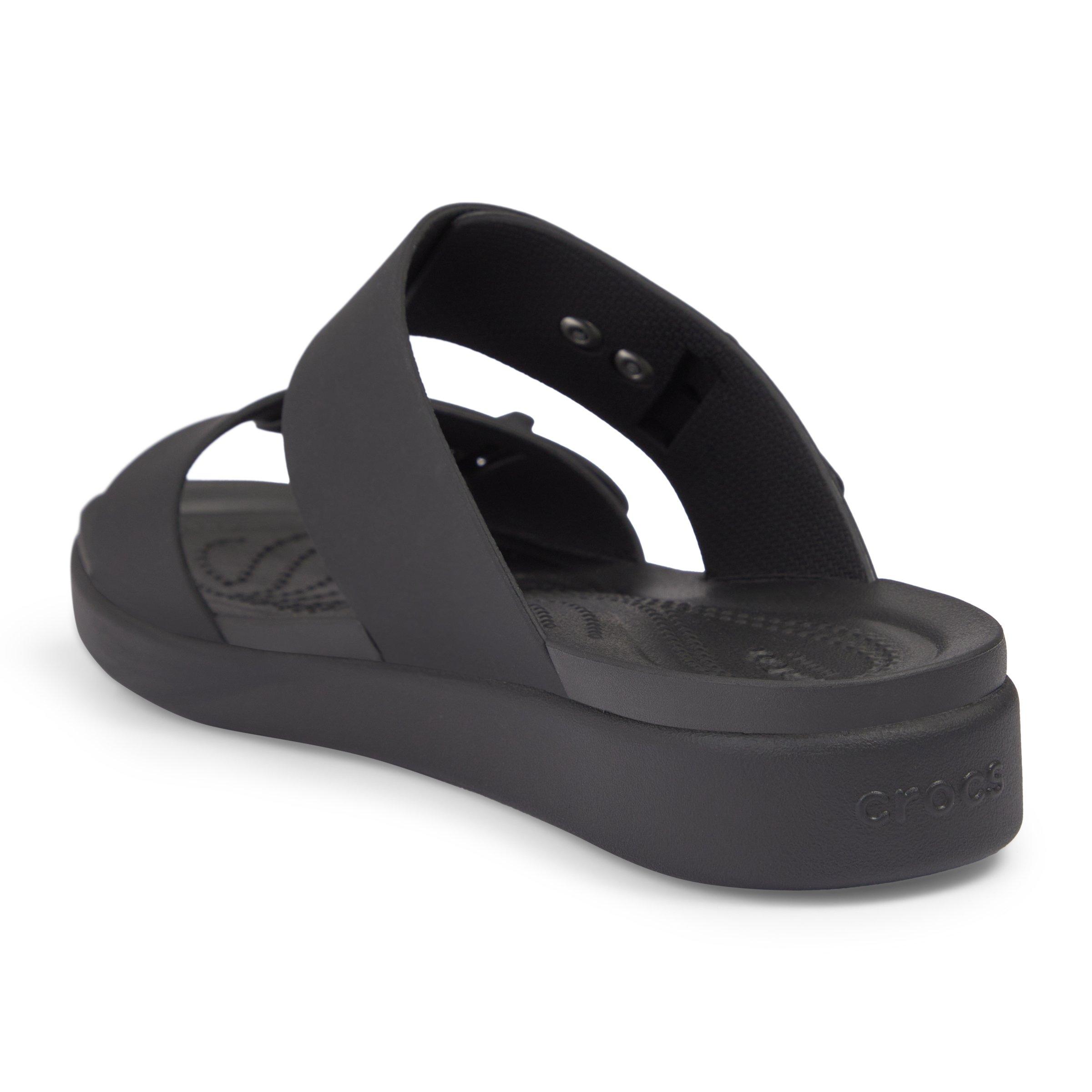 Black Brooklyn Buckle Low Wedge (3211827) | Crocs