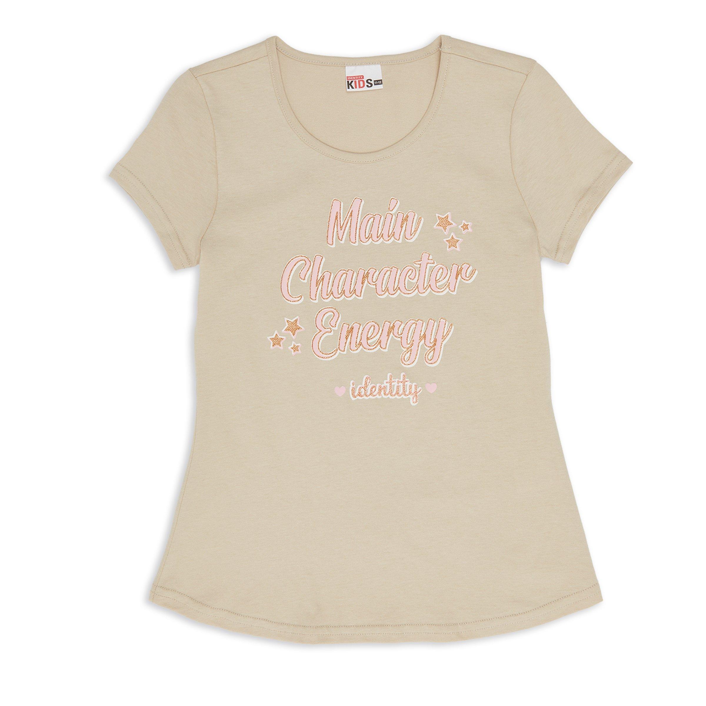 Girls Beige Graphic T-shirt (3211925) | Identity