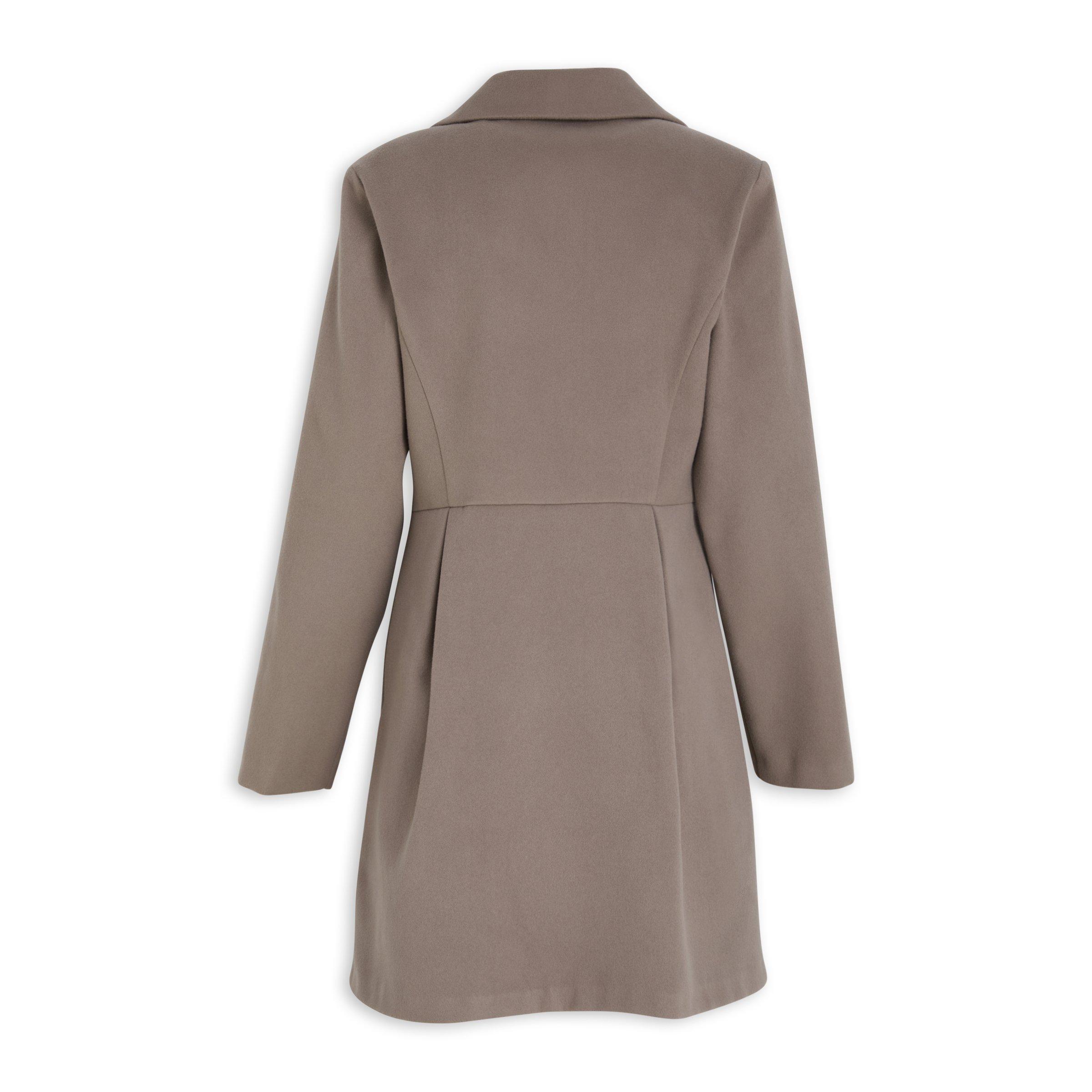 Brown Pleated Dress Coat (3212063) | Identity