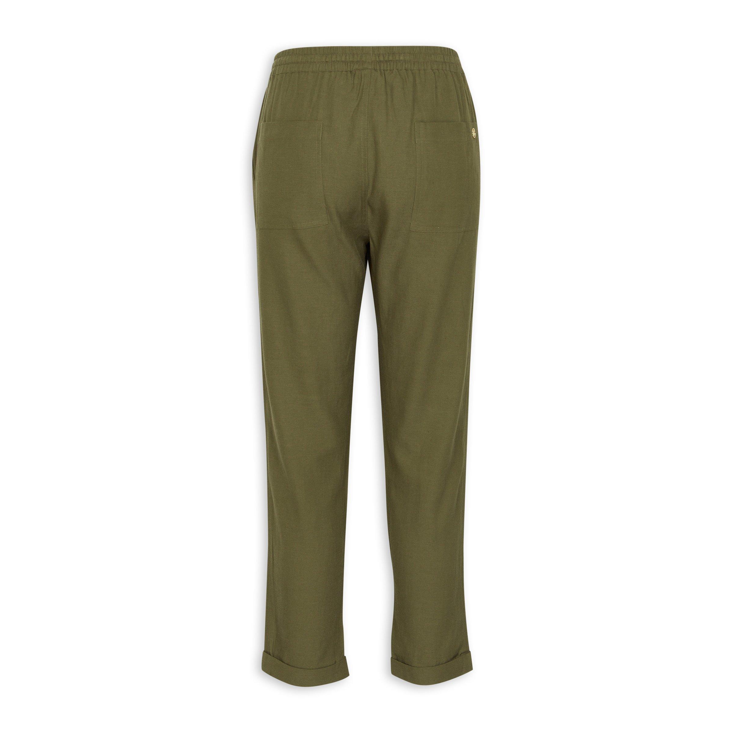 Khaki Green Pants with Drawstrings (3212317) | Identity