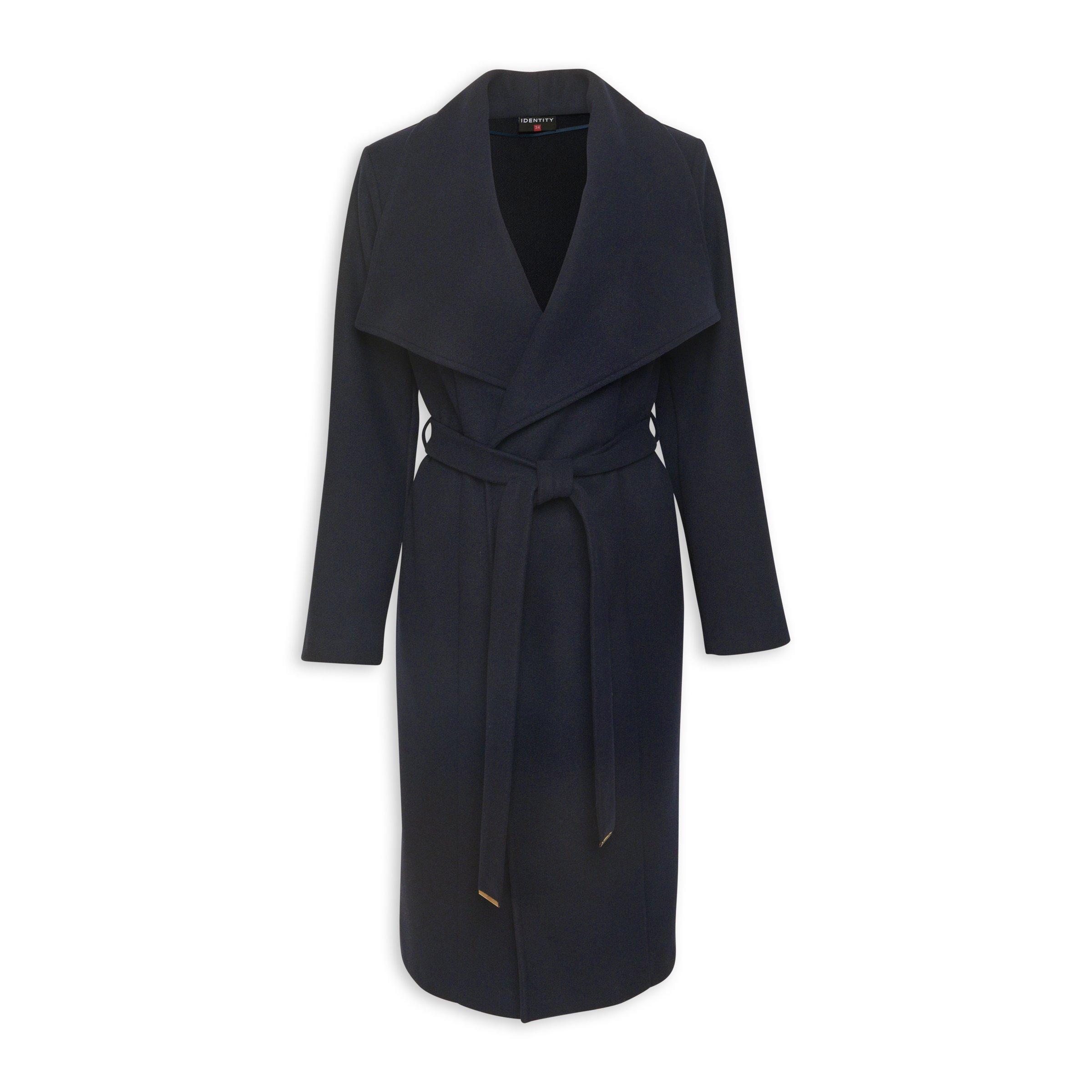Navy Coat with Tie Belt (3212758) | Identity