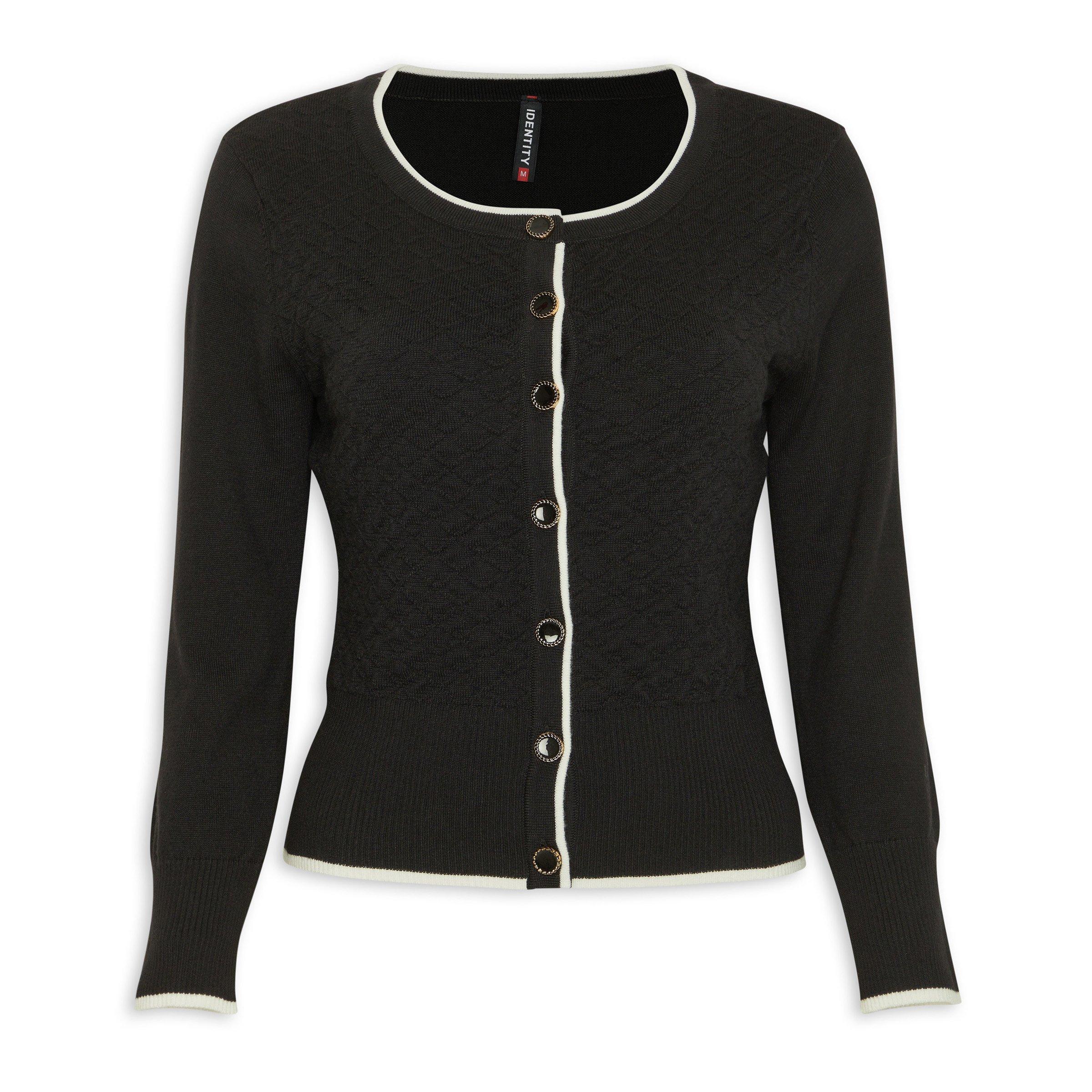 トップス Watermark Pattern Knitted Cardigan black トップス Watermark Pattern Knitted Cardigan black Watermark