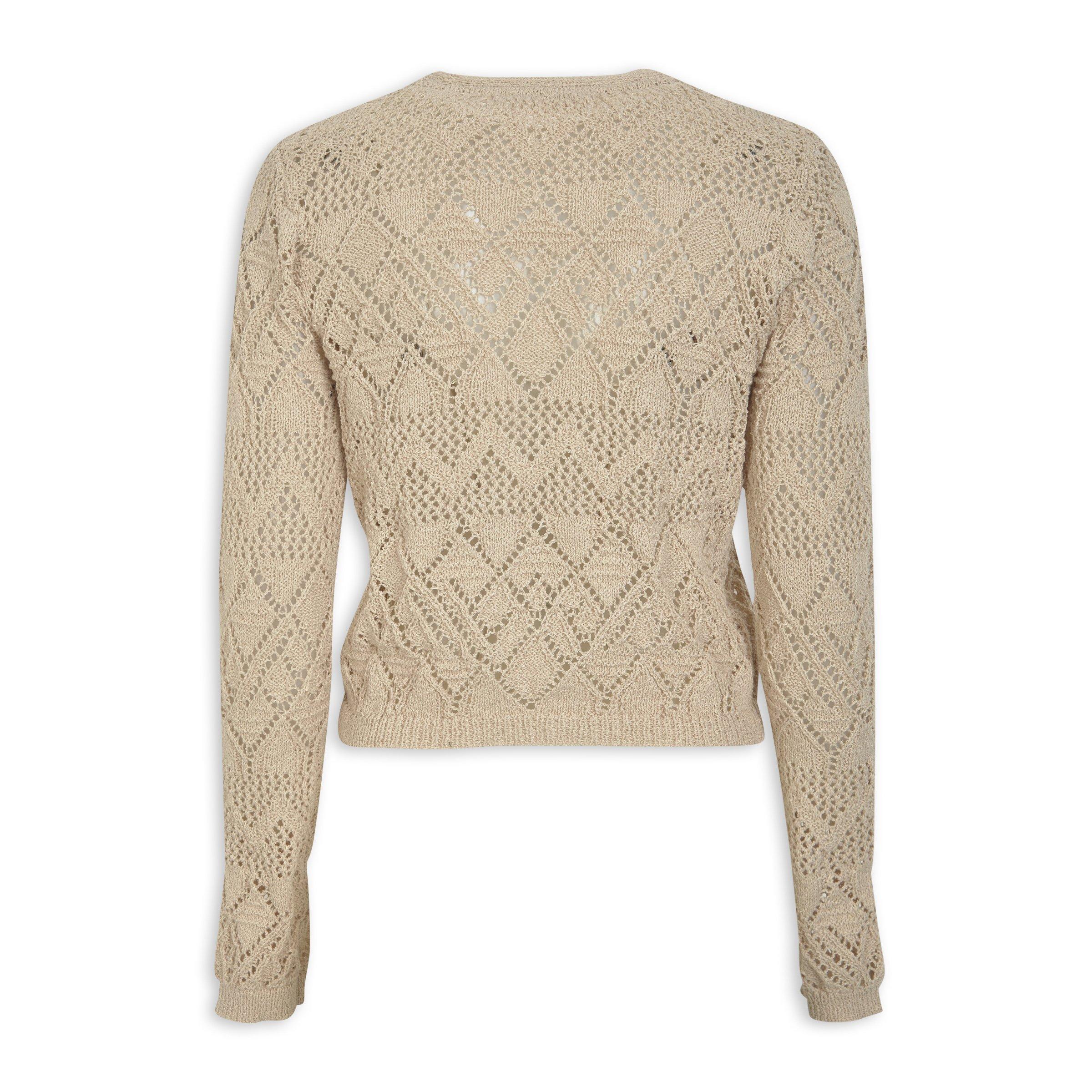 Beige Crochet Front Tie Cardigan (3214379) | OUTBACK RED