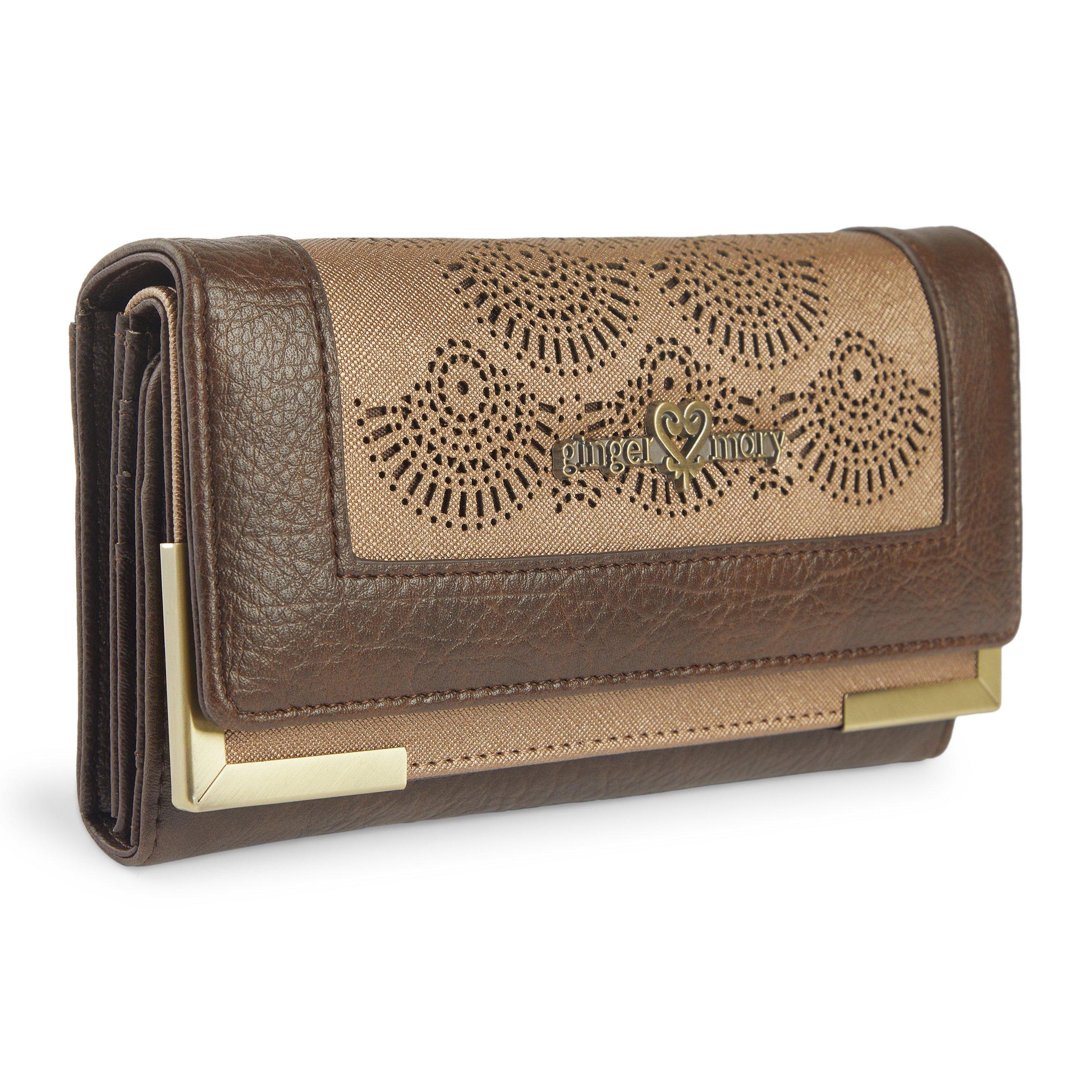 Brown Double Flap Wallet (3215093) | Ginger Mary