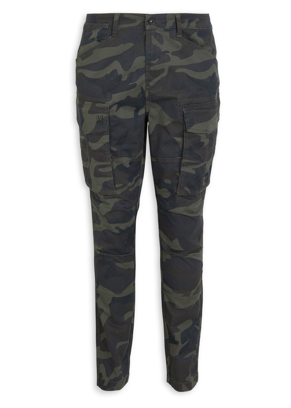 Green Camo Print Utility Pants (3215183) | UZZI