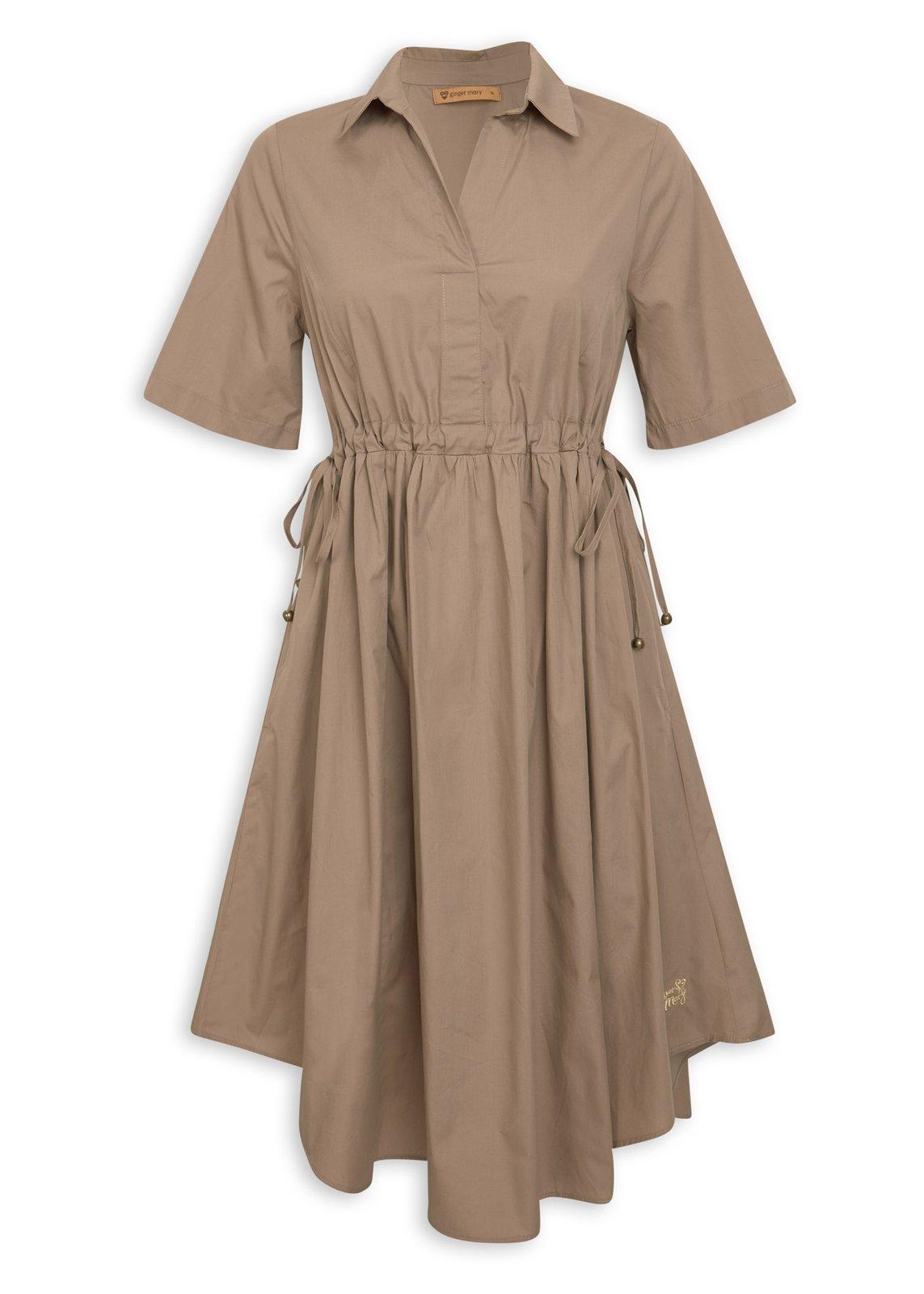 moca  Mocha Brown Waisted Dress (3215512) | Ginger Mary