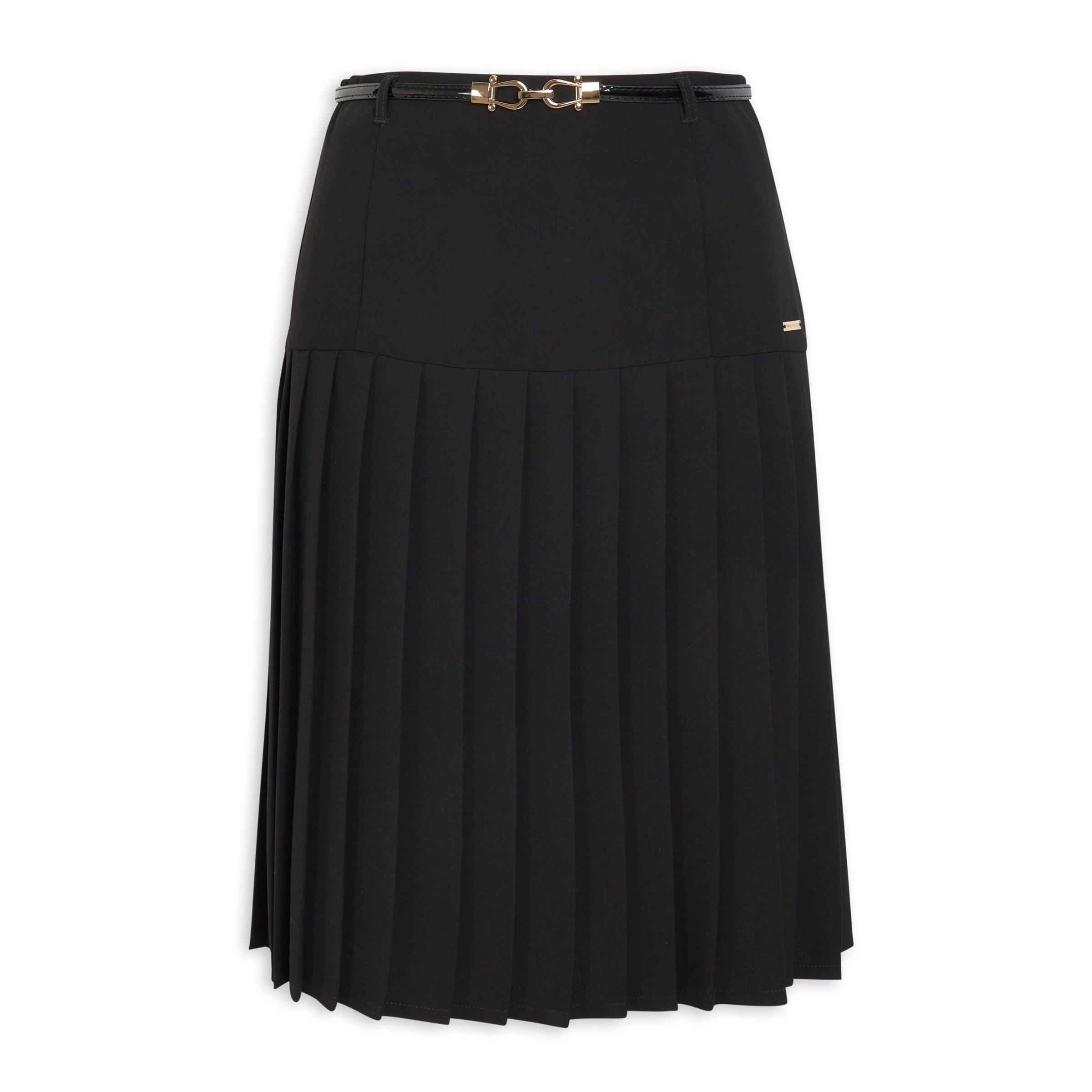 Black Belted Pleated Skirt (3216235) | Daniel Hechter