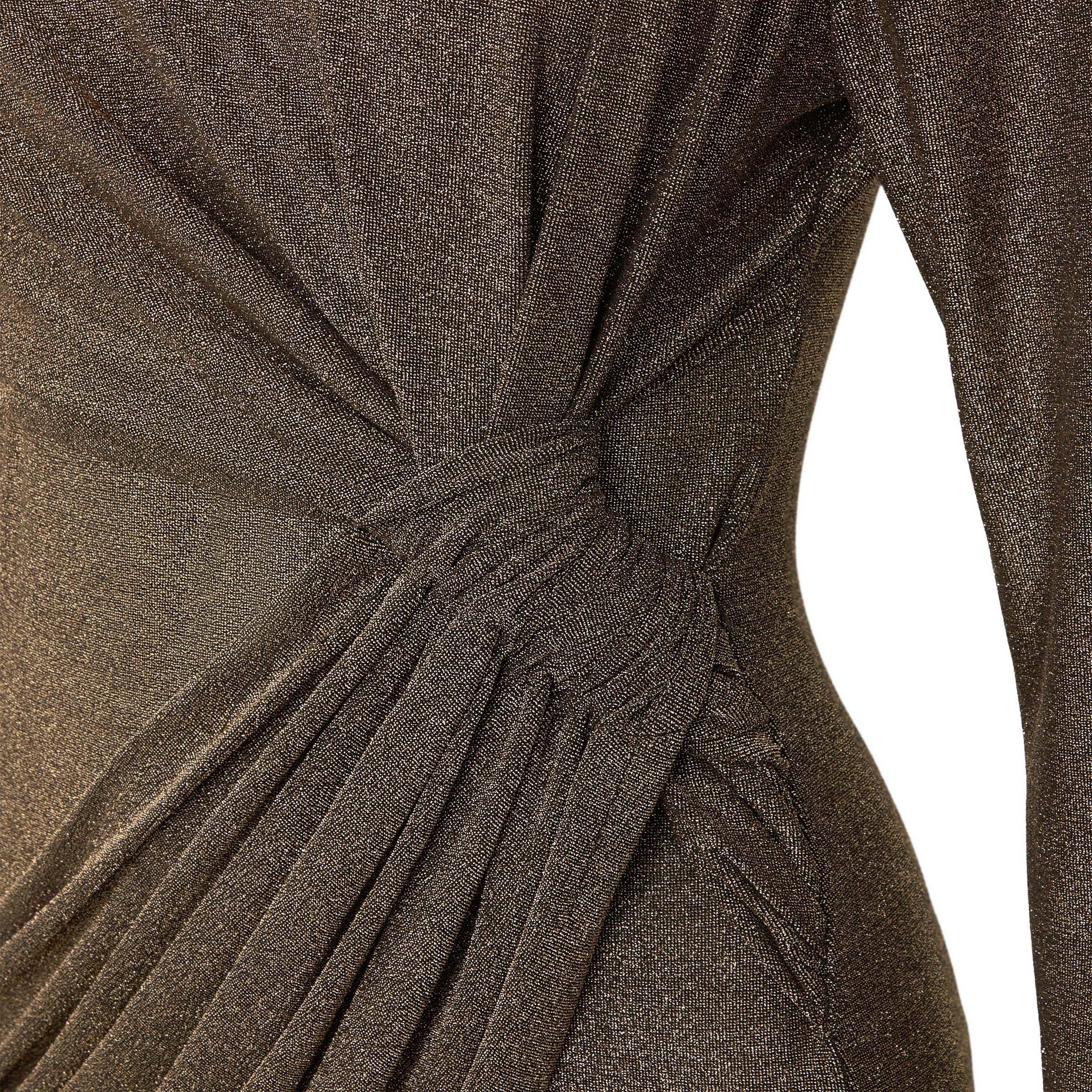 Black & Gold Draped Dress (3216336) | Amber