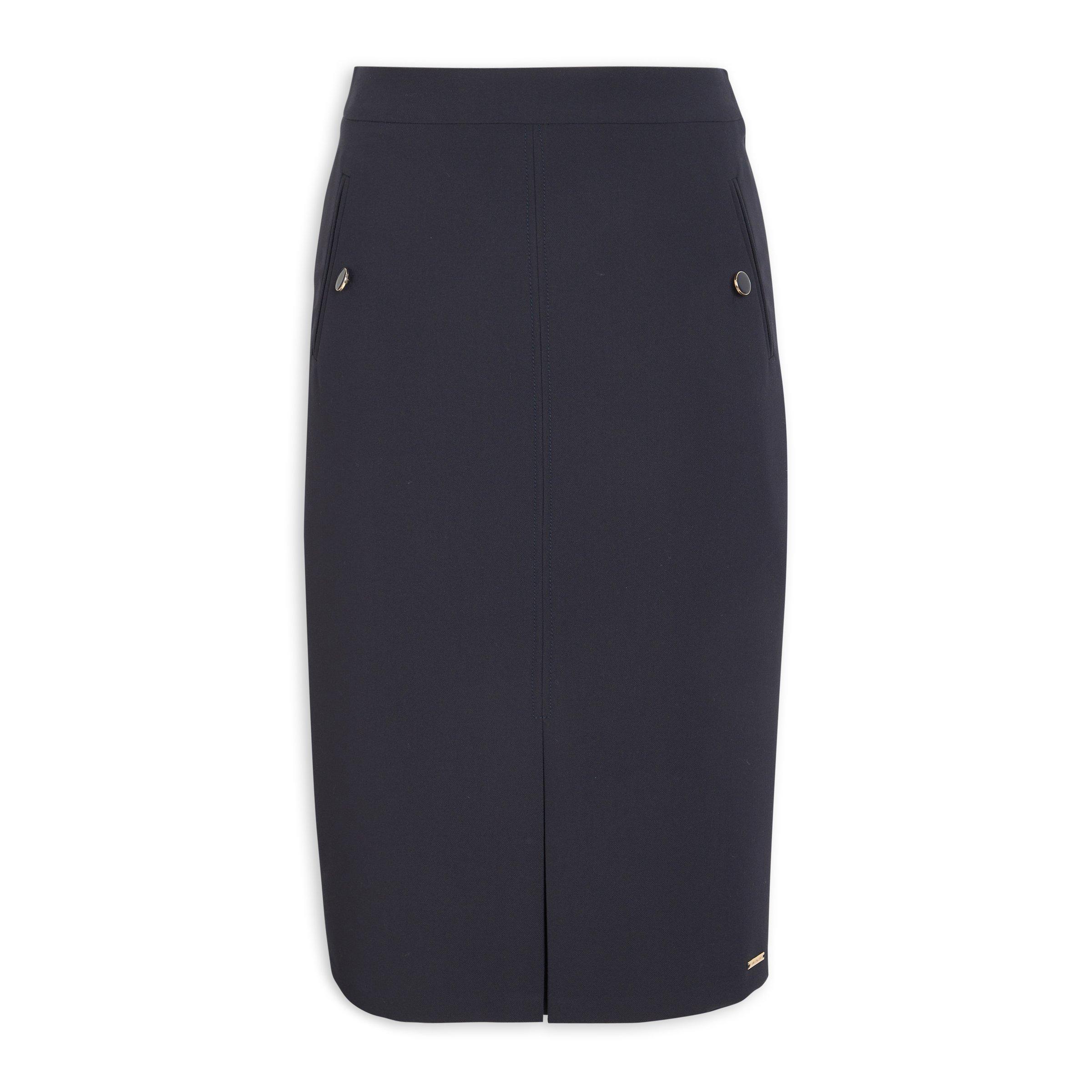 Navy Pencil Skirt with Front Slit (3216479) | Daniel Hechter