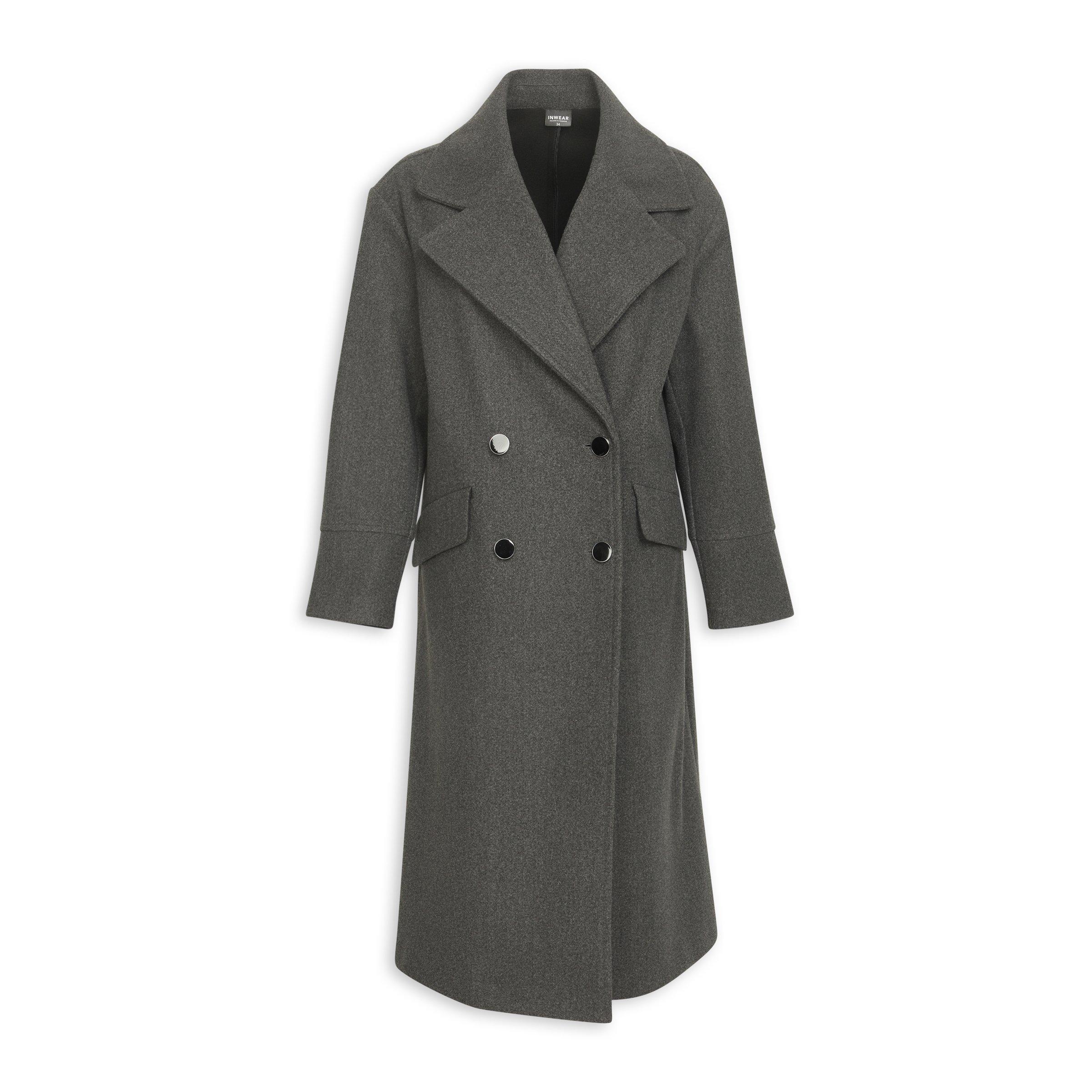 Charcoal Grey Coat with Flap Pockets (3216627) | Inwear