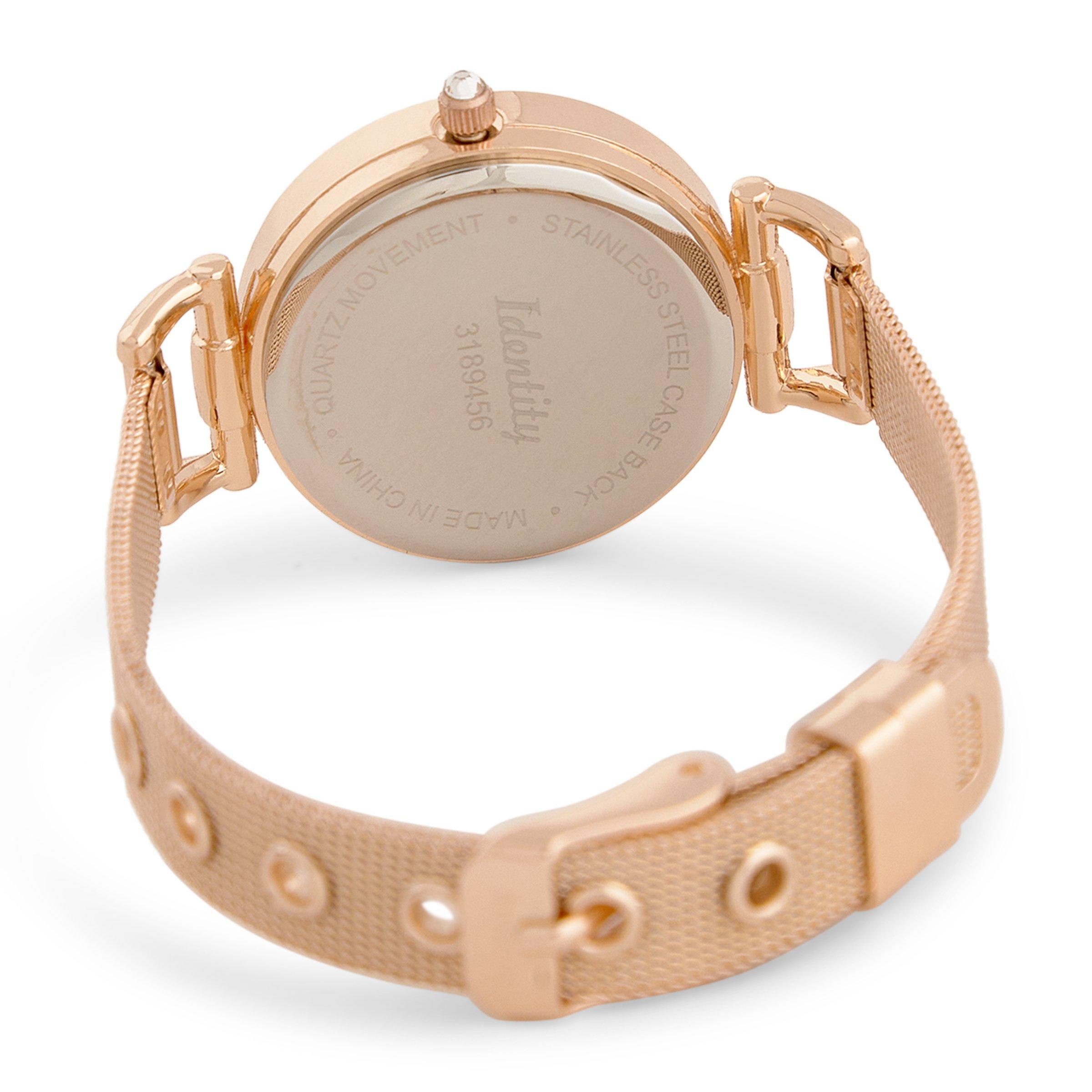 Rose Gold Mesh Diamante Watch (3217117) | Identity