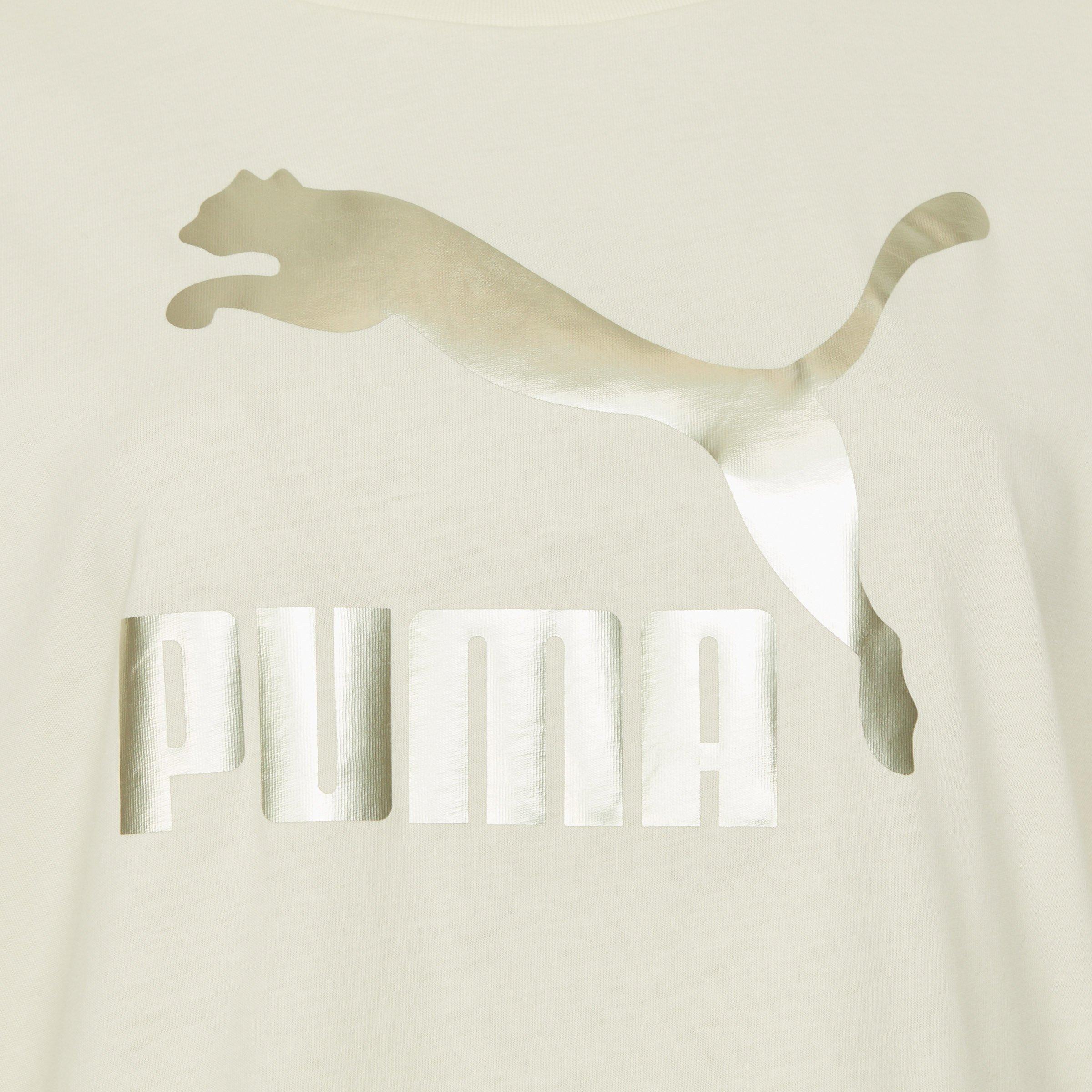 Beige Classic Oversized Shiny Logo Tee (3217851) | Puma